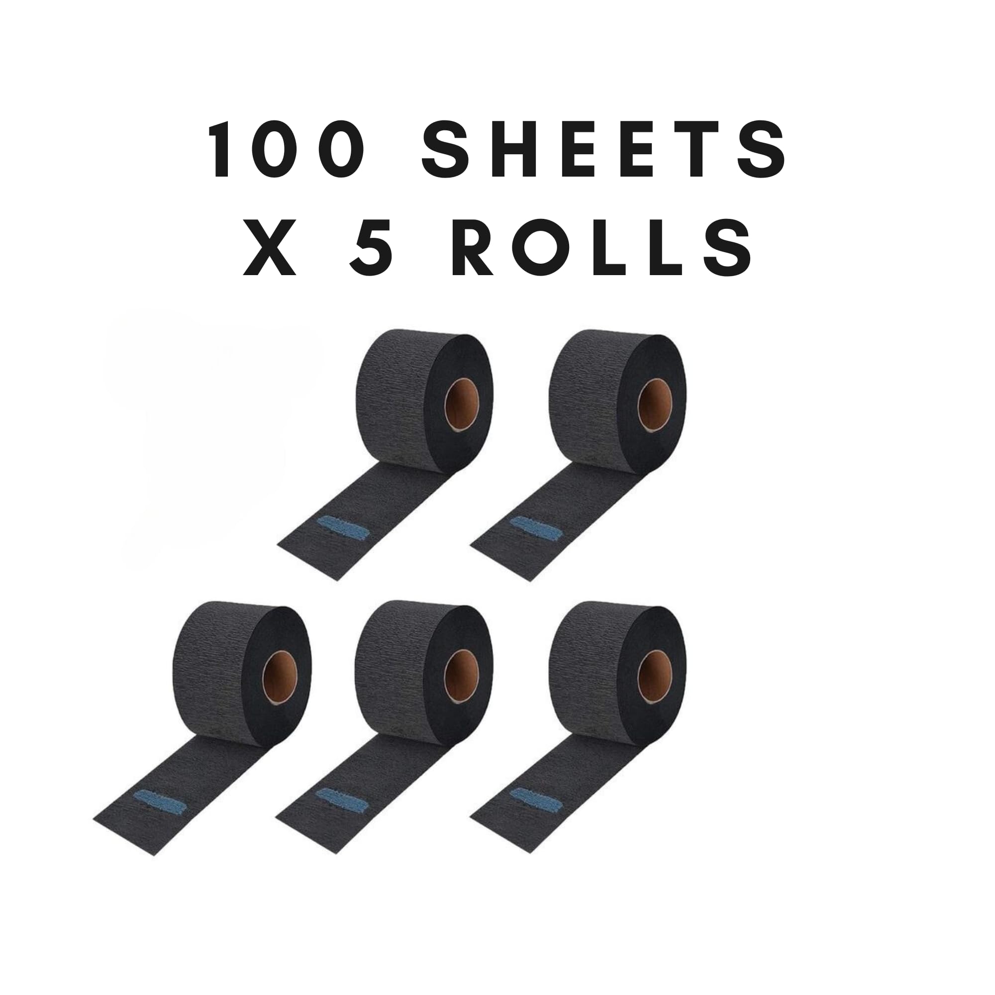 Gabri Professional Barber Neck Strips,5 x 100 Rolls Pack White & Black