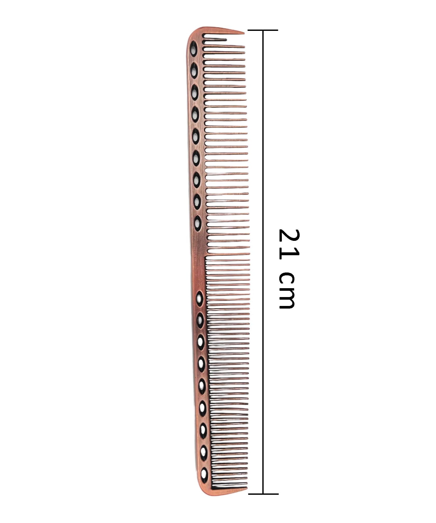 Gabri Flat Hair Comb Top Comb Barber Styling Hair Cutting Durable Detangler - Professional Hairdressing Tools, Anti Static Heat Resistant, Strong & Durable (Gold Metal 21 cm, Metal)