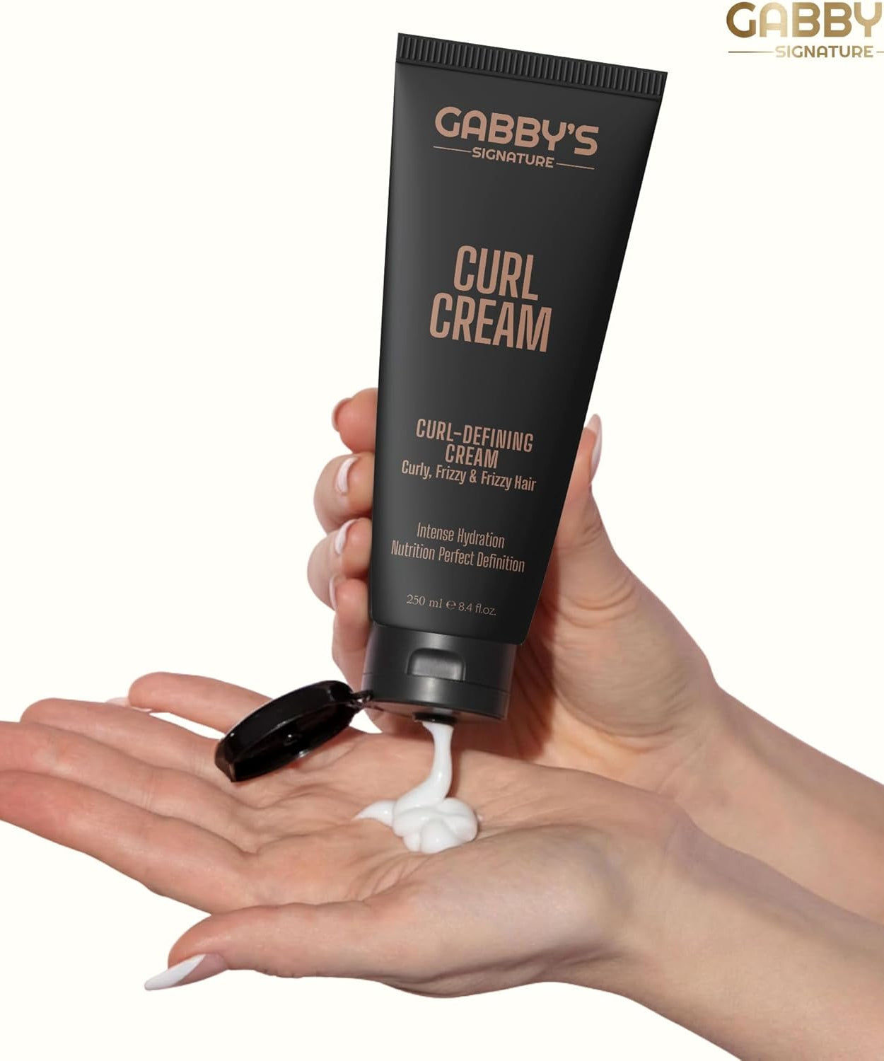 Gabby's Curl Cream 250ml, Lightweight Curl Defining Cream for Curling & Frizzy Hair, Anti-Frizz Leave-In Cream with Shea Butter & Coconut Oil, Hydrating, Nourishing Styling for Soft, Defined Curls