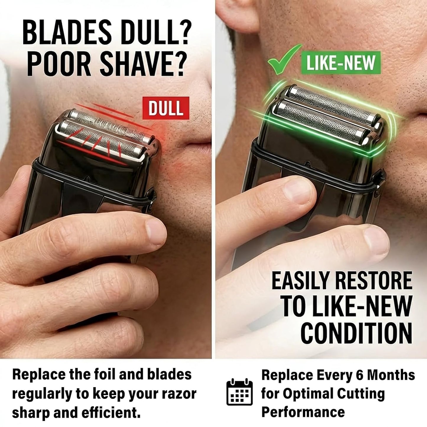 Replacement Head Compatible With Babyliss Pro Uv Double Foil Shaver – Precision Double Foil & Blade For Babyliss Uv Foil Fxlfs2 Shaver, Hypoallergenic Titanium Foil For A Close, Irritation-Free Shave