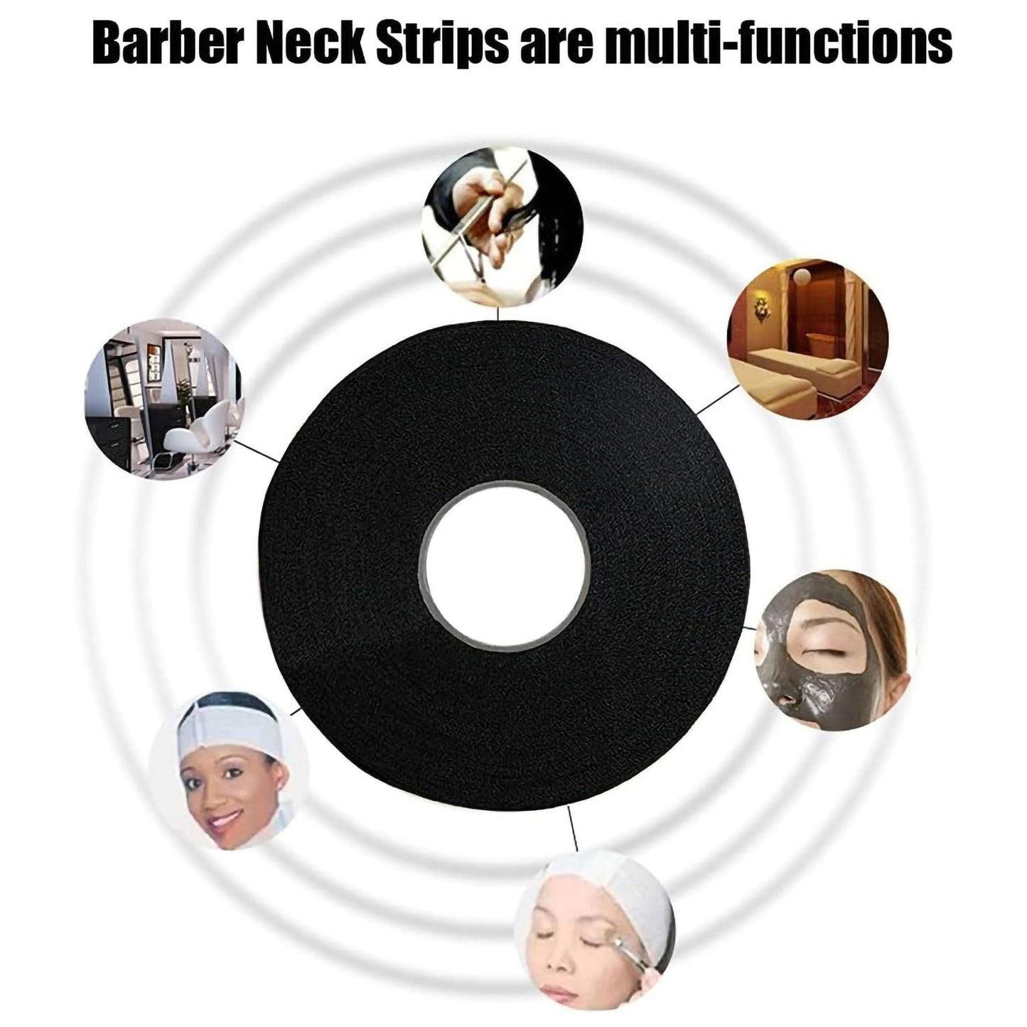 Gabri Barber Neck Strips 5 x 100 Rolls Pack White & Black