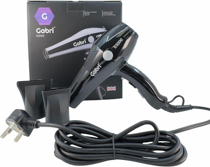 Gabri Ionic Hair Dryer E5000 2400W Lightweight Black