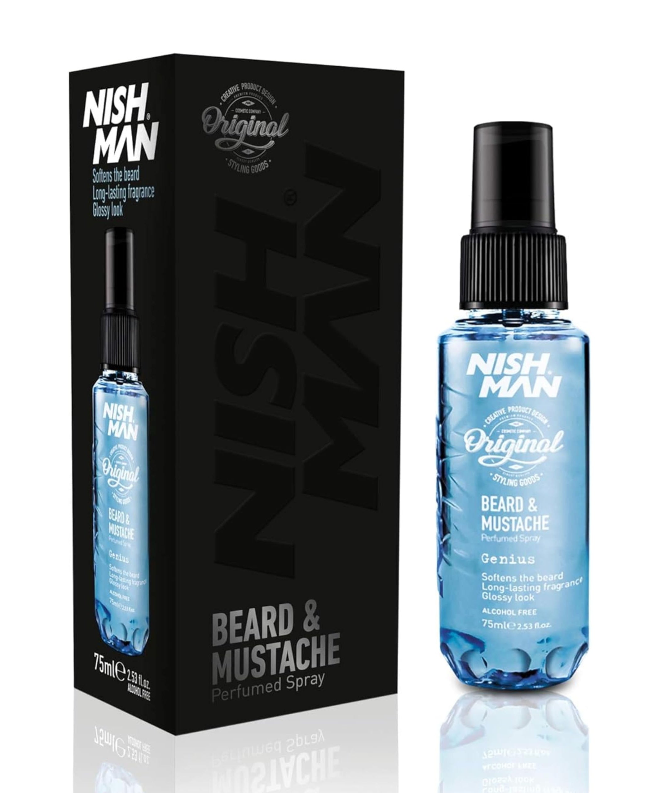NISHMAN Beard & Moustache Perfume - Adonis 75ml - Refreshing, Long-Lasting Scent for Beard Care - Ideal Beard Perfume for Daily Beard and Mustache Grooming