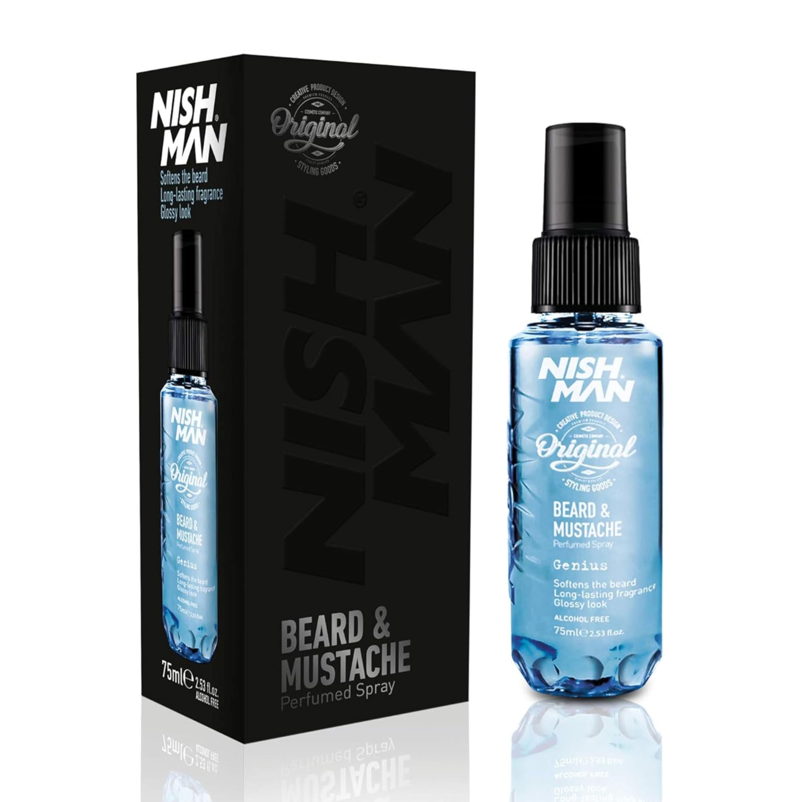 NISHMAN Beard & Moustache Perfume - Adonis 75ml - Refreshing, Long-Lasting Scent for Beard Care - Ideal Beard Perfume for Daily Beard and Mustache Grooming