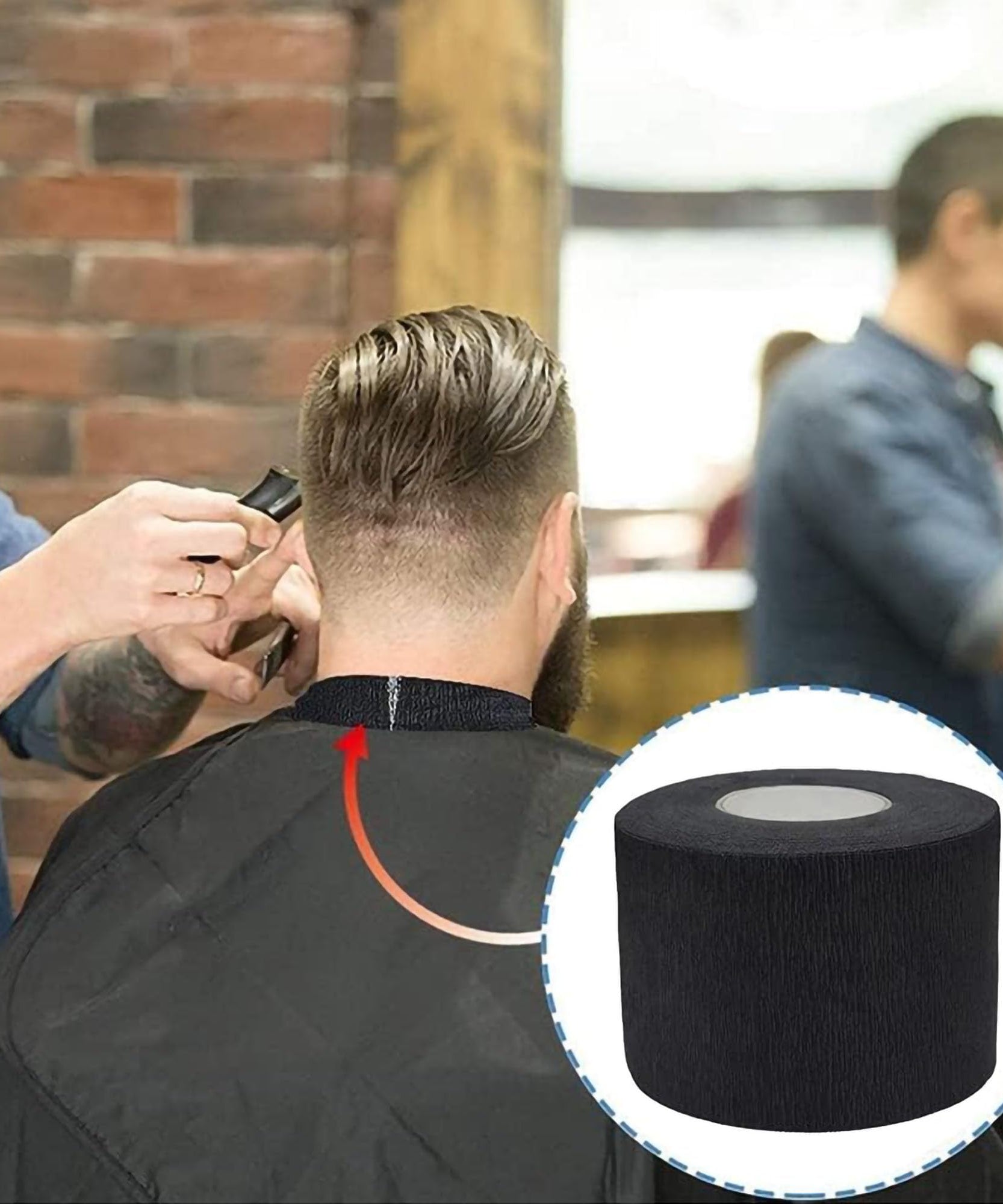 Gabri Professional Barber Neck Strips,5 x 100 Rolls Pack White & Black