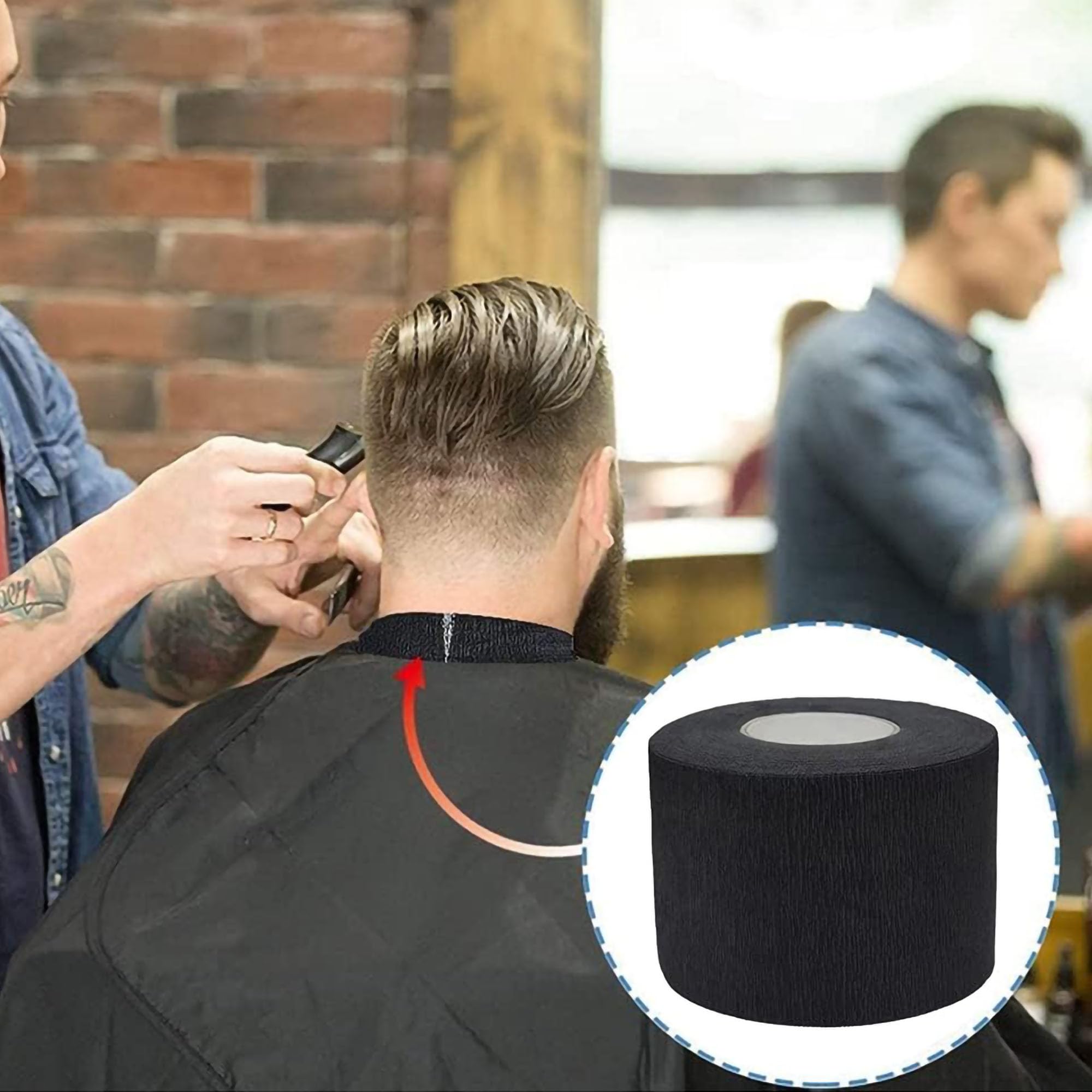 Gabri Professional Barber Neck Strips,5 x 100 Rolls Pack White & Black