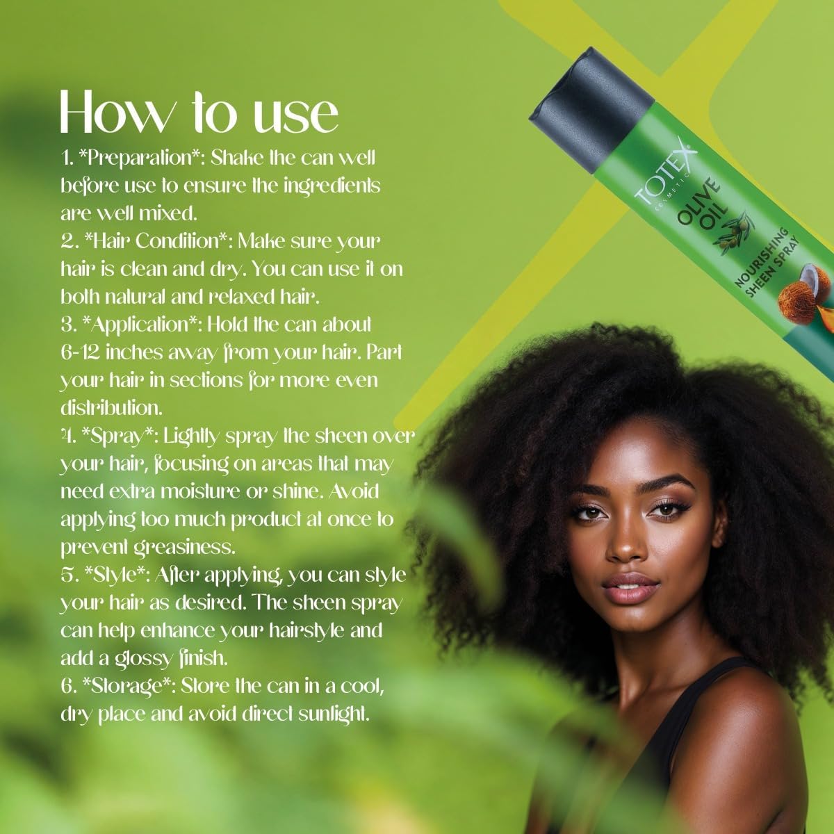 Totex Olive Oil Sheen Spray 400 ML