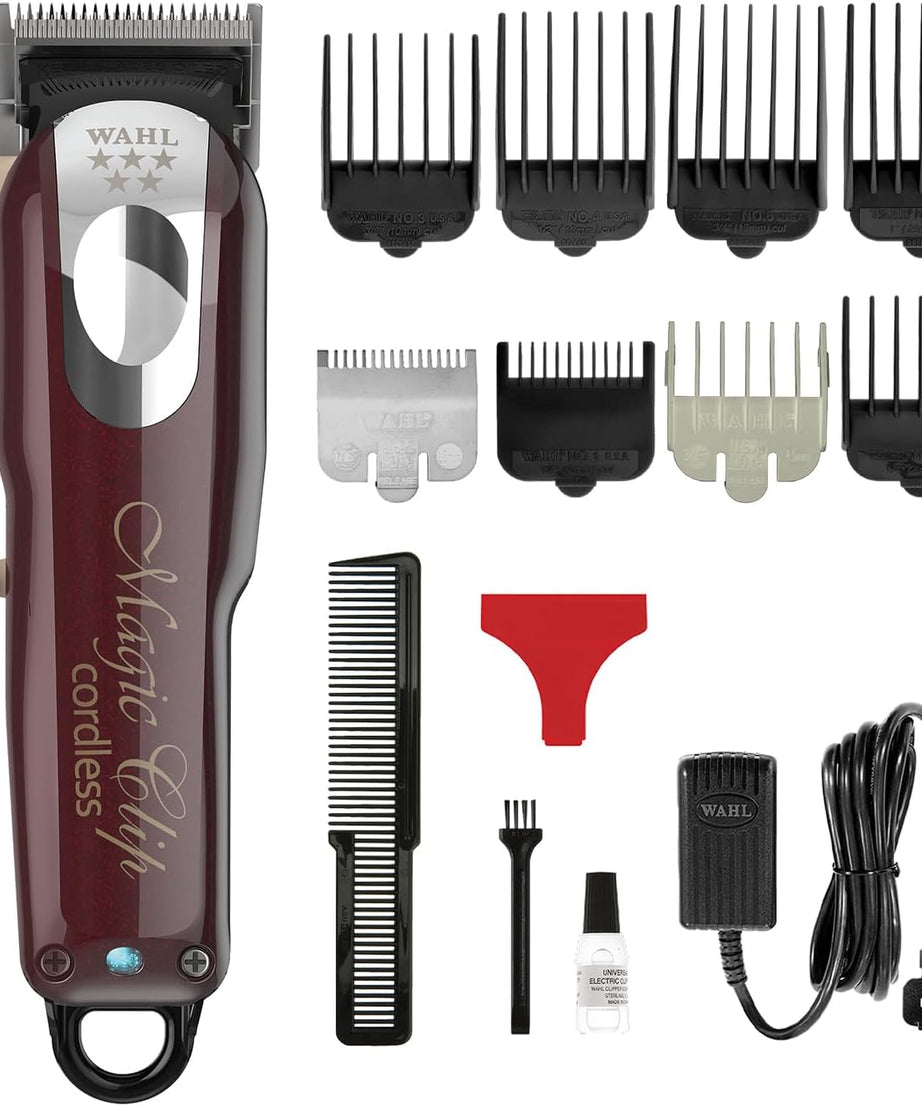 Wahl 5 Star Cordless Magic Clip, Professional Hair Clippers, Pro Haircutting Kit, Clippers for Blunt Cuts, Adjustable Taper Lever, Crunch Blade, Cordless, Lightweight, Barbers Supplies