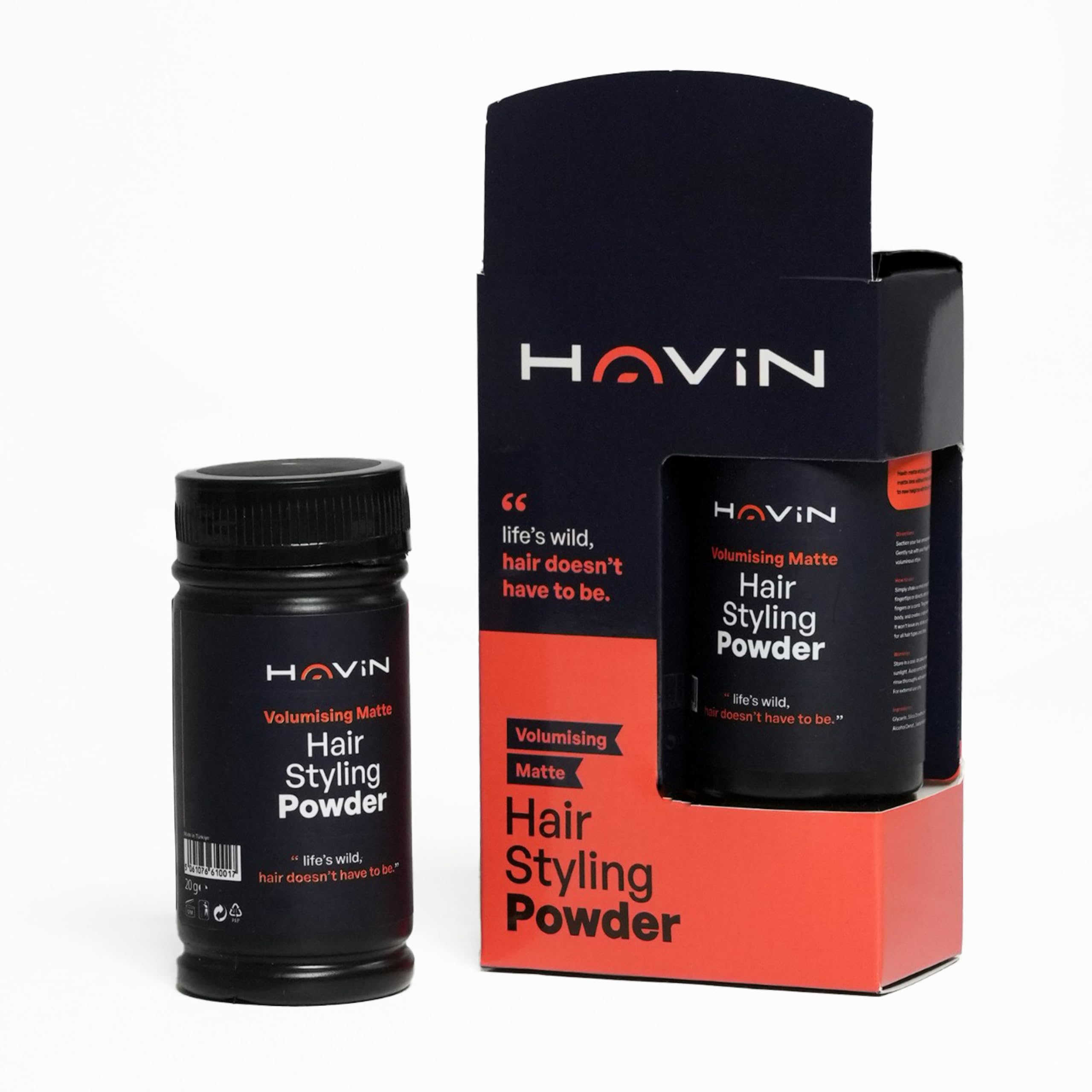 Havin Hair Styling Texture Powder for Men, 20g | Volumizing & Texturizing Hair Powder | Matte Finish, Strong Hold, Non-Greasy | Instant Root Lift for All Hair Types