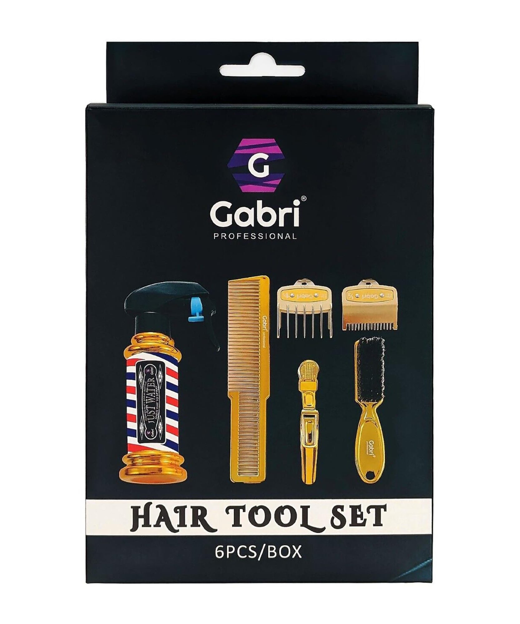 Gabri Flat Hair Comb Top Comb Barber Styling Hair Cutting Durable Detangler - Professional Hairdressing Tools, Anti Static Heat Resistant, Strong & Durable (Gold Metal 21 cm, Metal)