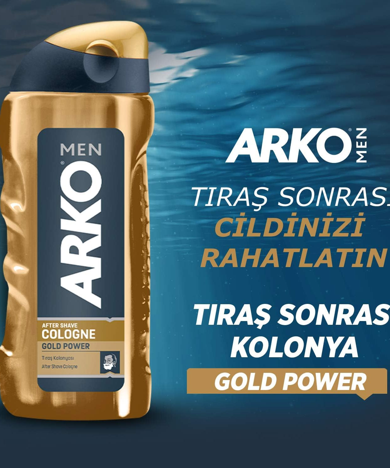 ARKO MEN Aftershave Cologne, 250 ml, Gold Power