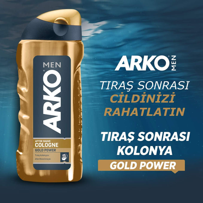 ARKO MEN Aftershave Cologne, 250 ml, Gold Power