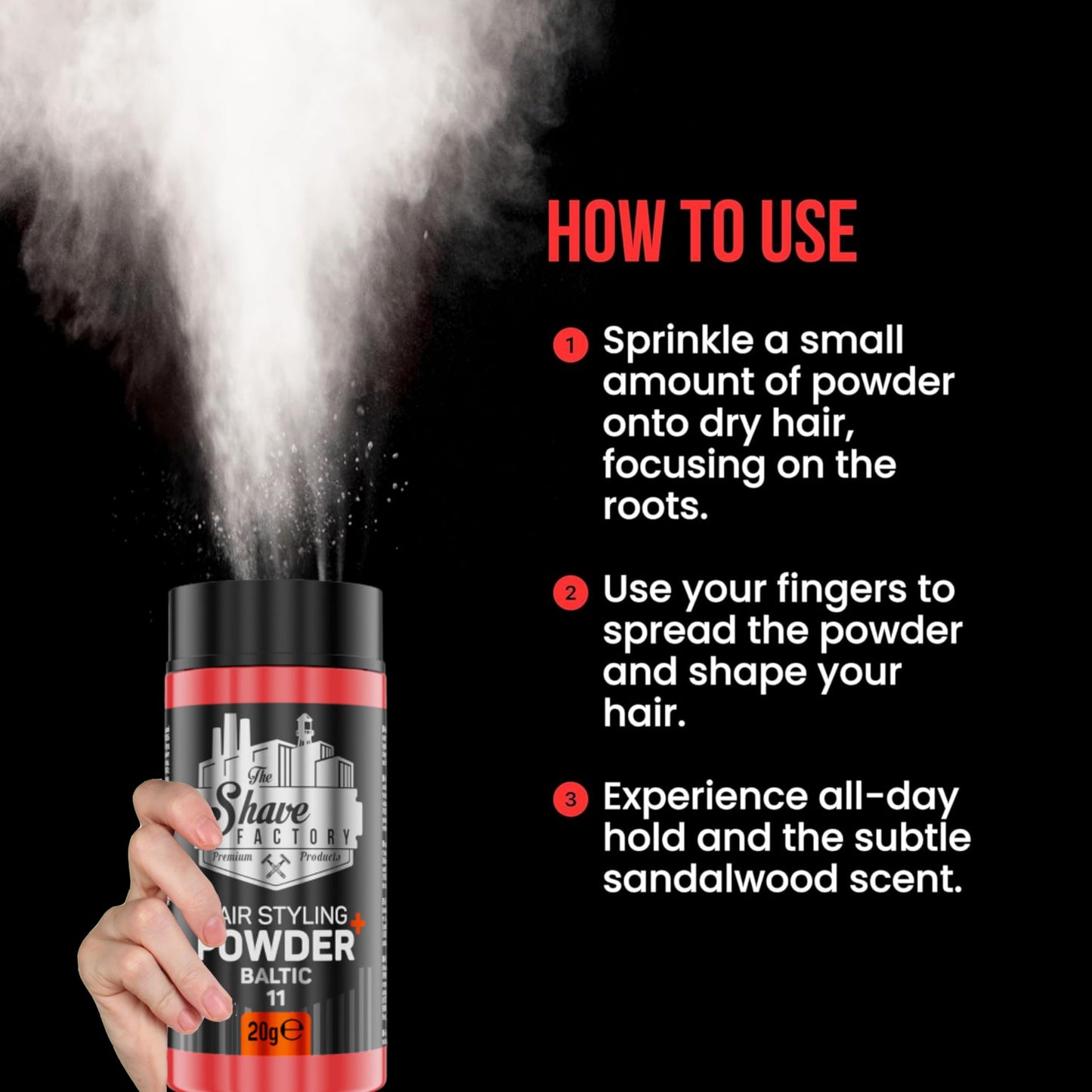 The Shave Factory Ultra Hold Hair Styling Powder Arctic 20g