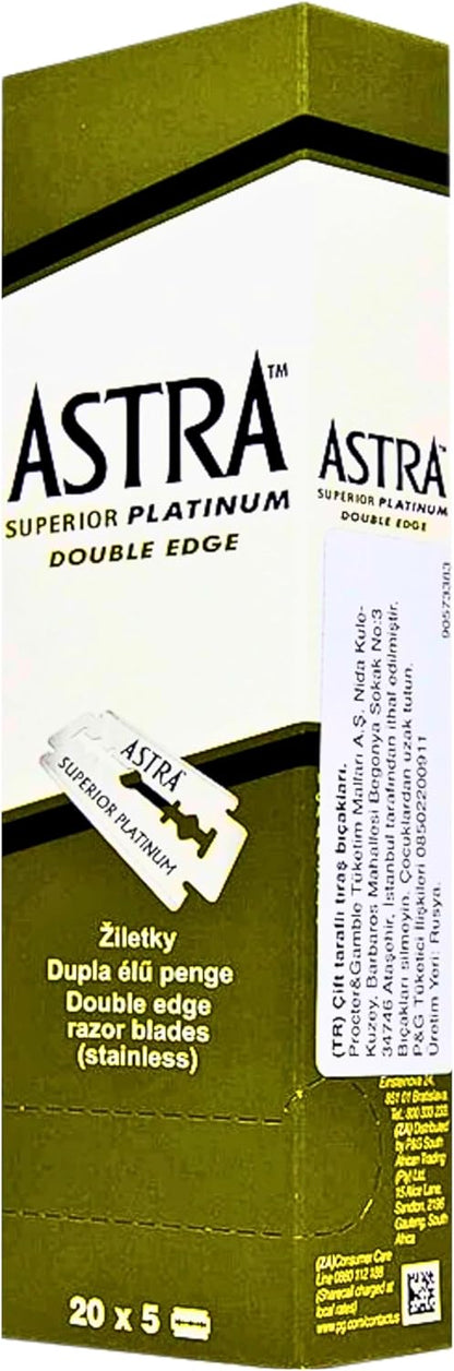 Astra Superior Platinum Double Edge Razor Blades 100pk
