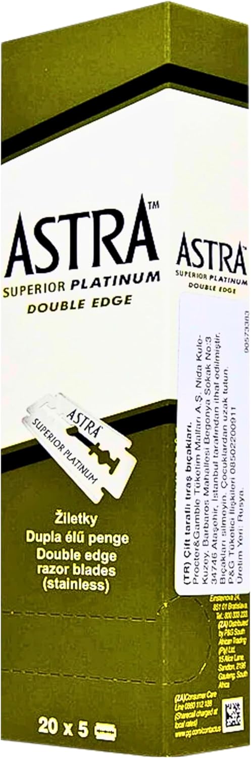 Astra Superior Platinum Double Edge Razor Blades X 100