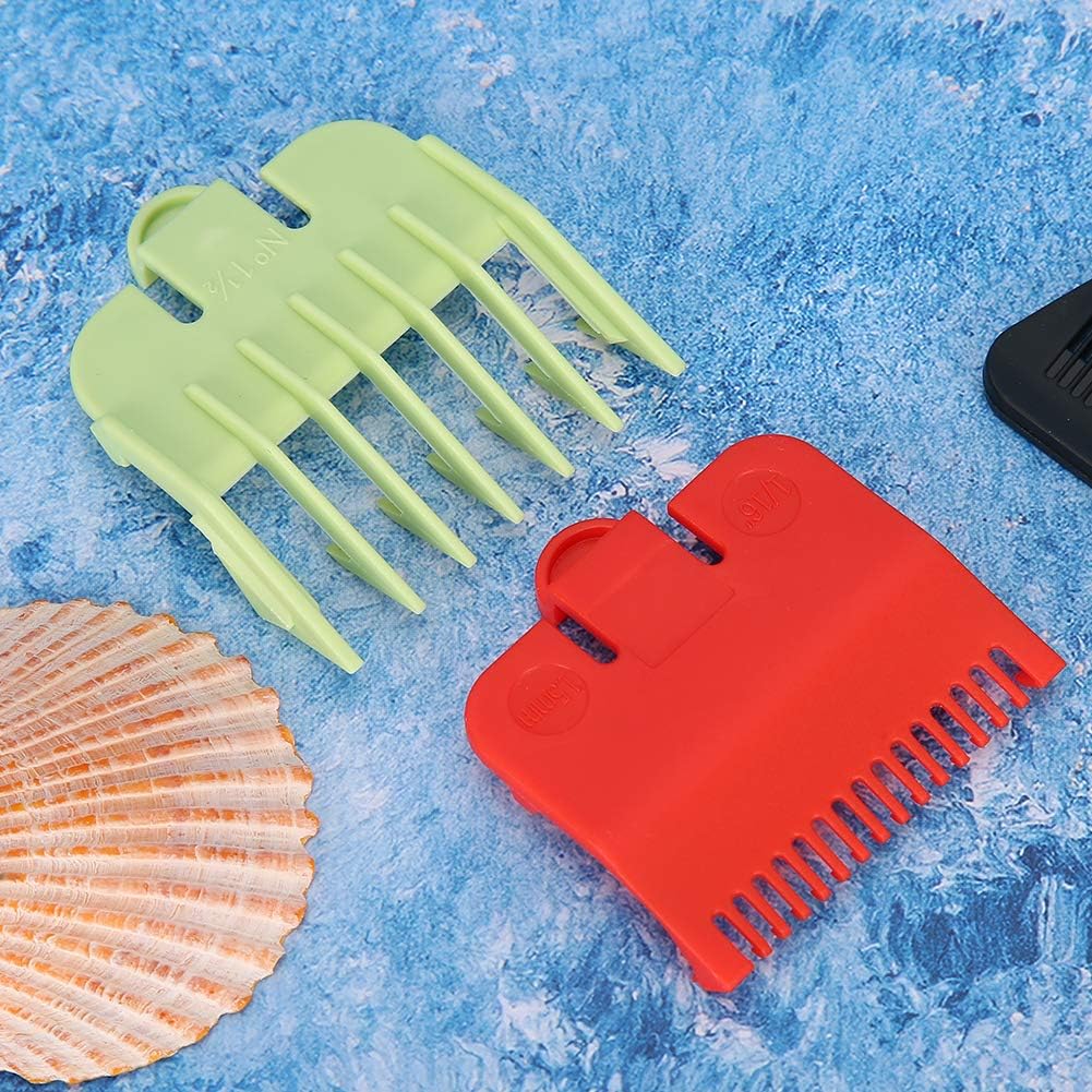 2PCS Guide Comb, Professional Hair Clipper Guide Comb, Hair Cutting Clipper Attachment Comb (Red + Green)