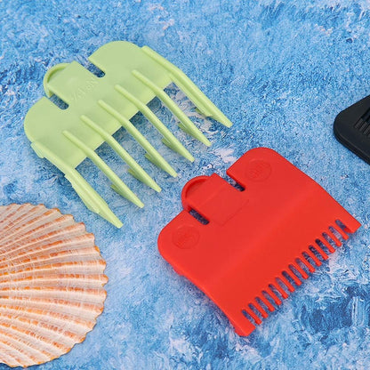 2PCS Guide Comb, Professional Hair Clipper Guide Comb, Hair Cutting Clipper Attachment Comb (Red + Green)