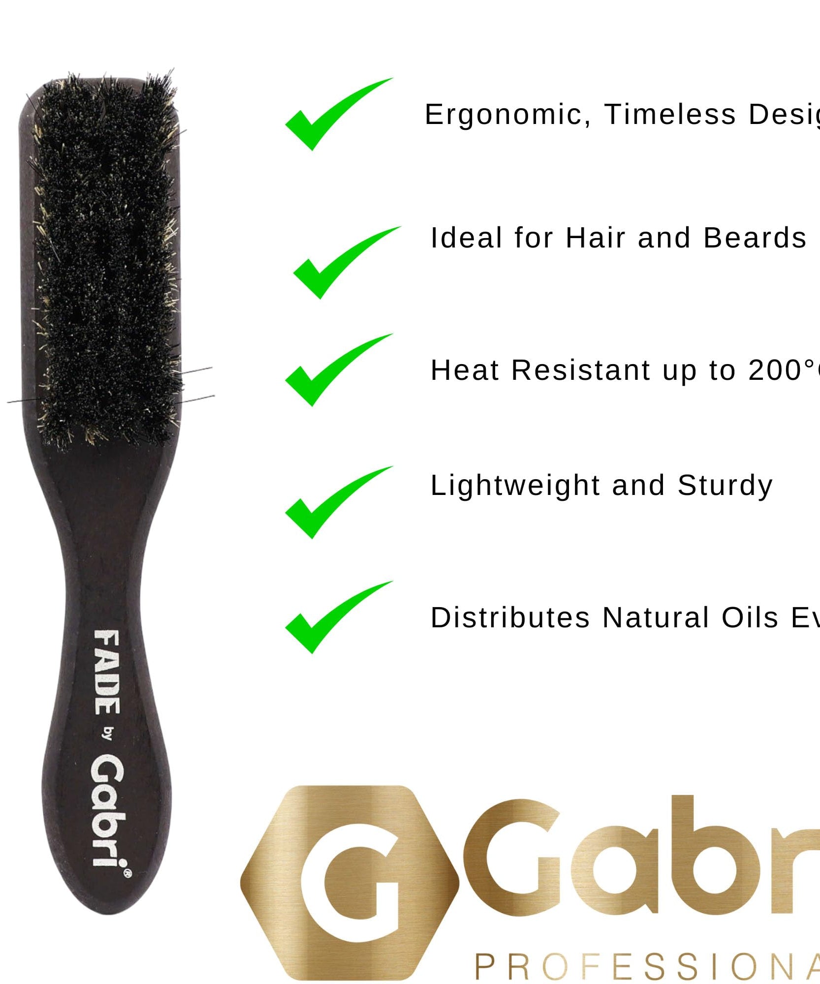 Gabri Men's Grooming Barber Beard and Fade Brush