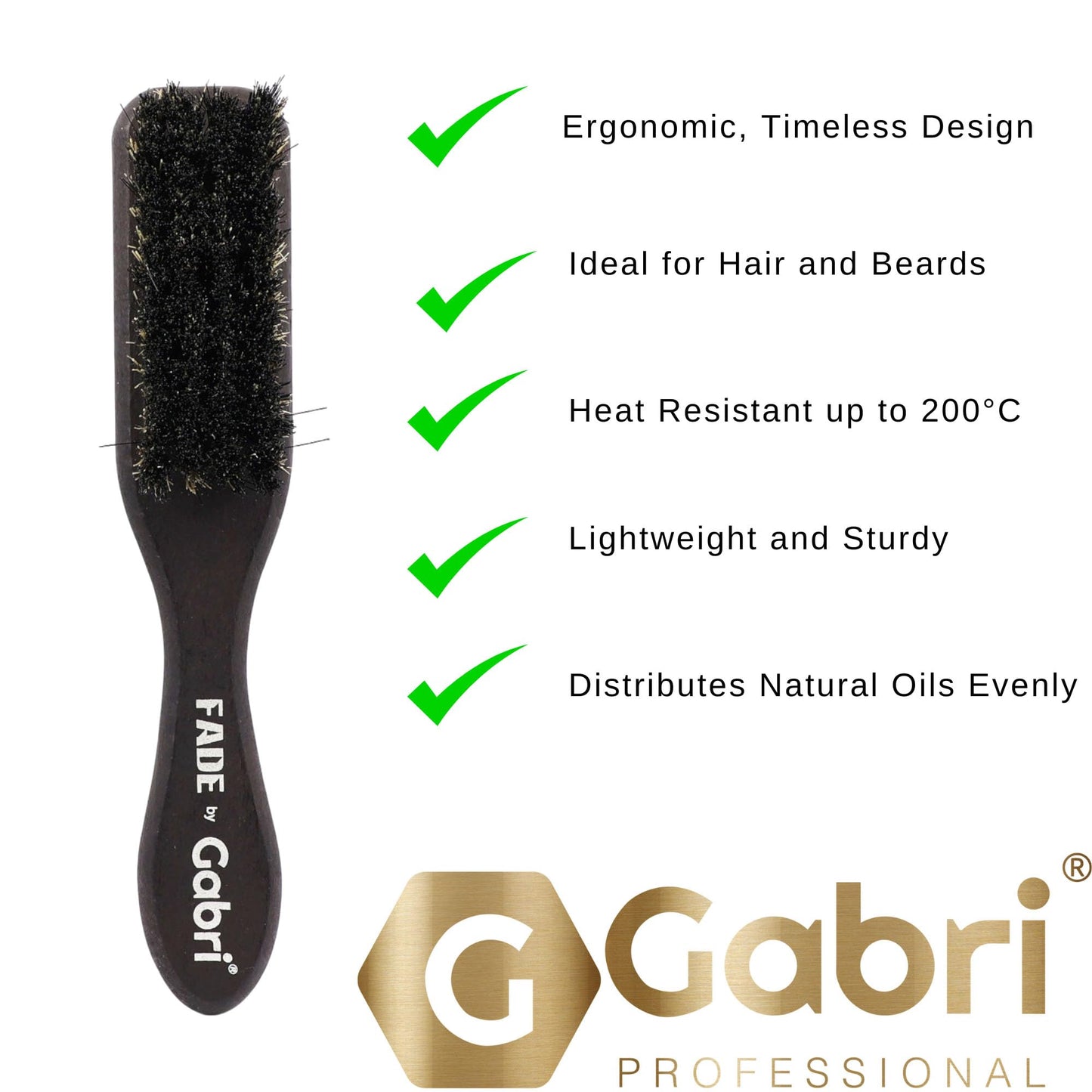 Gabri Men's Grooming Beard and Fade Brush