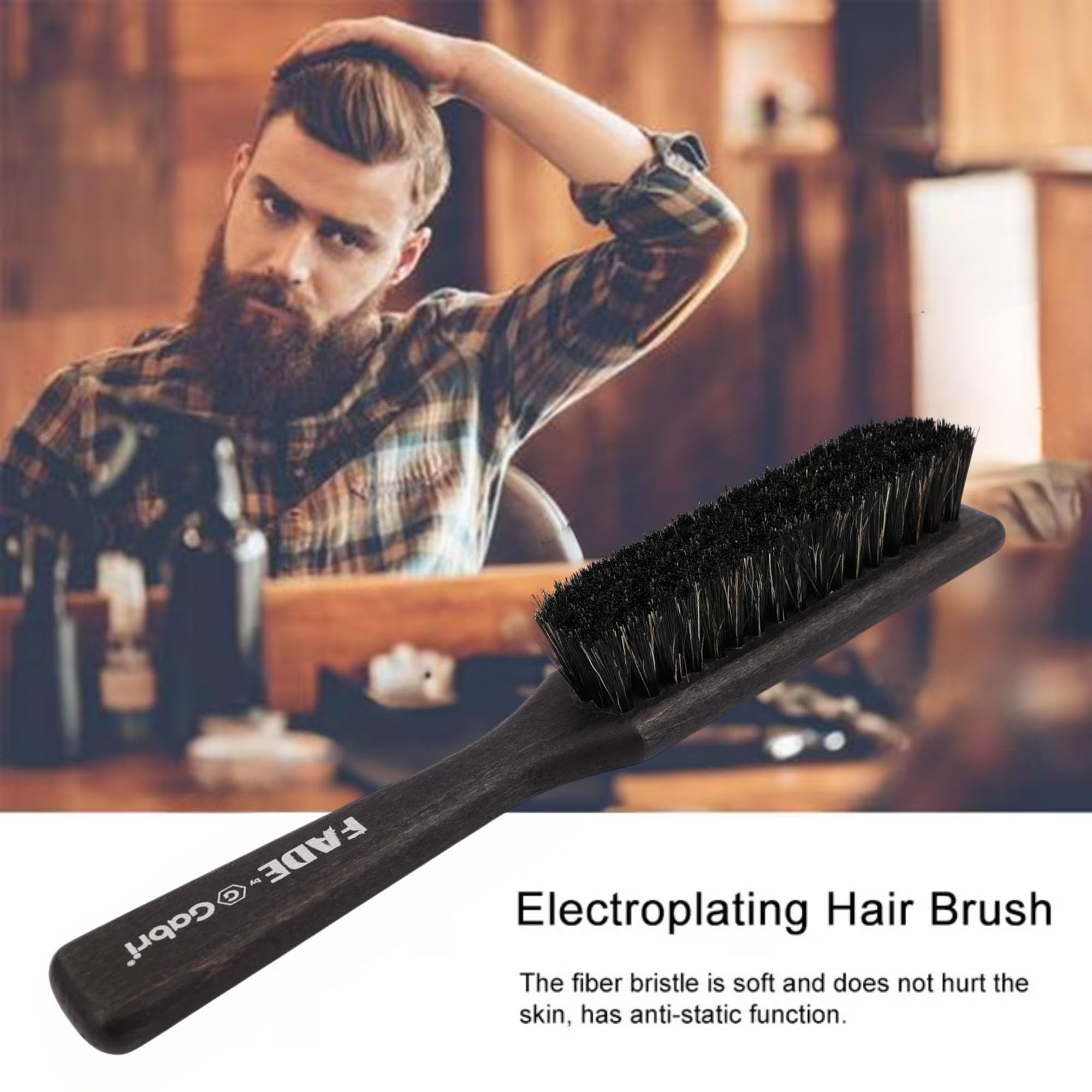 Gabri Men's Grooming Barber Beard and Fade Brush