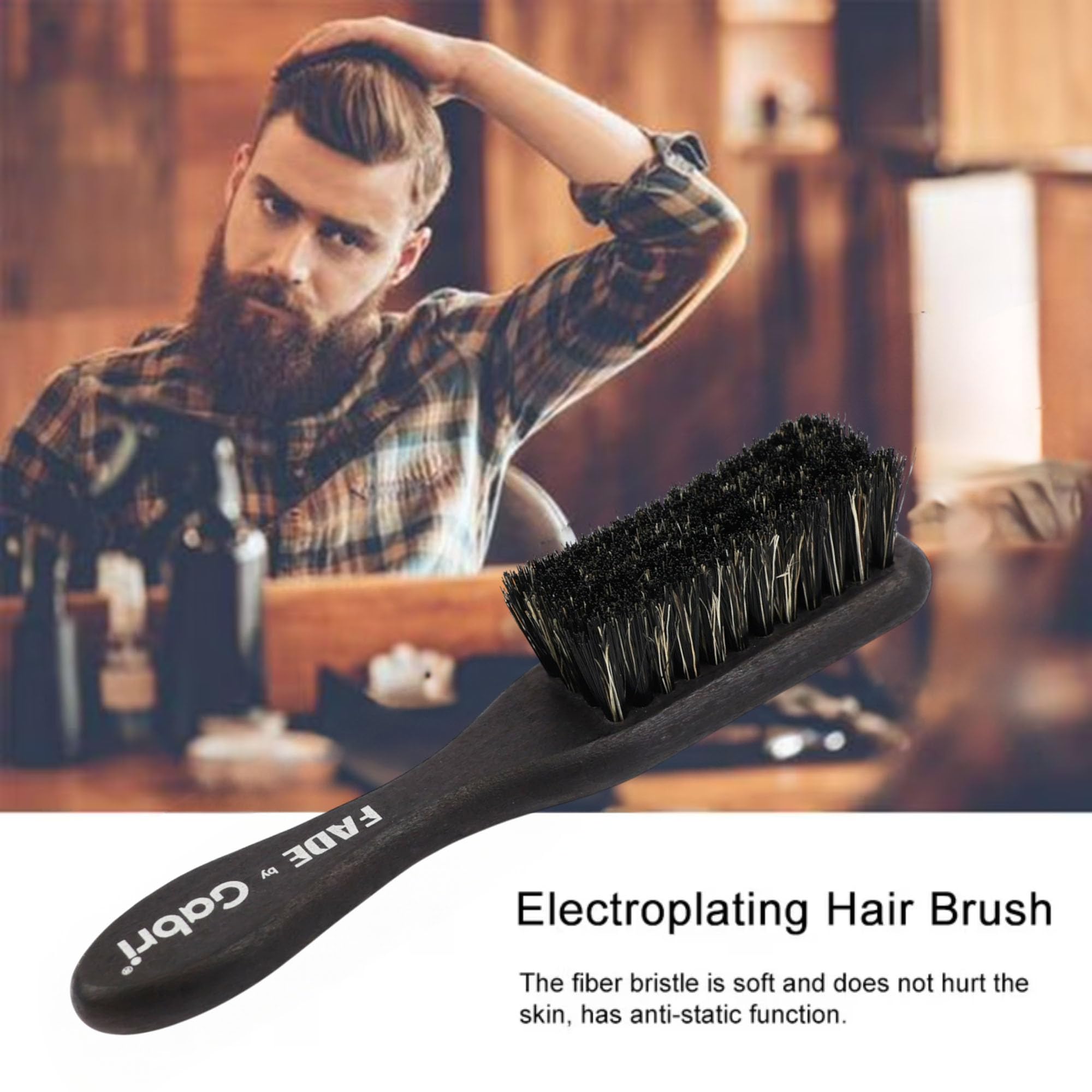 Gabri Men's Grooming Barber Beard and Fade Brush