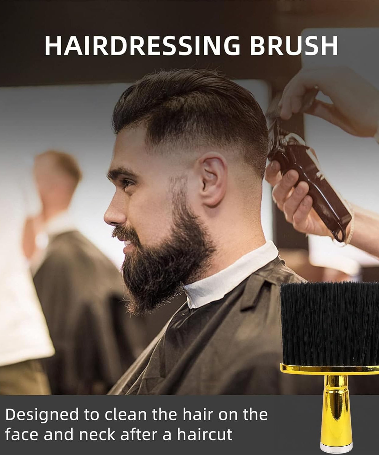 Gold Barber Salon Neck Duster Brush