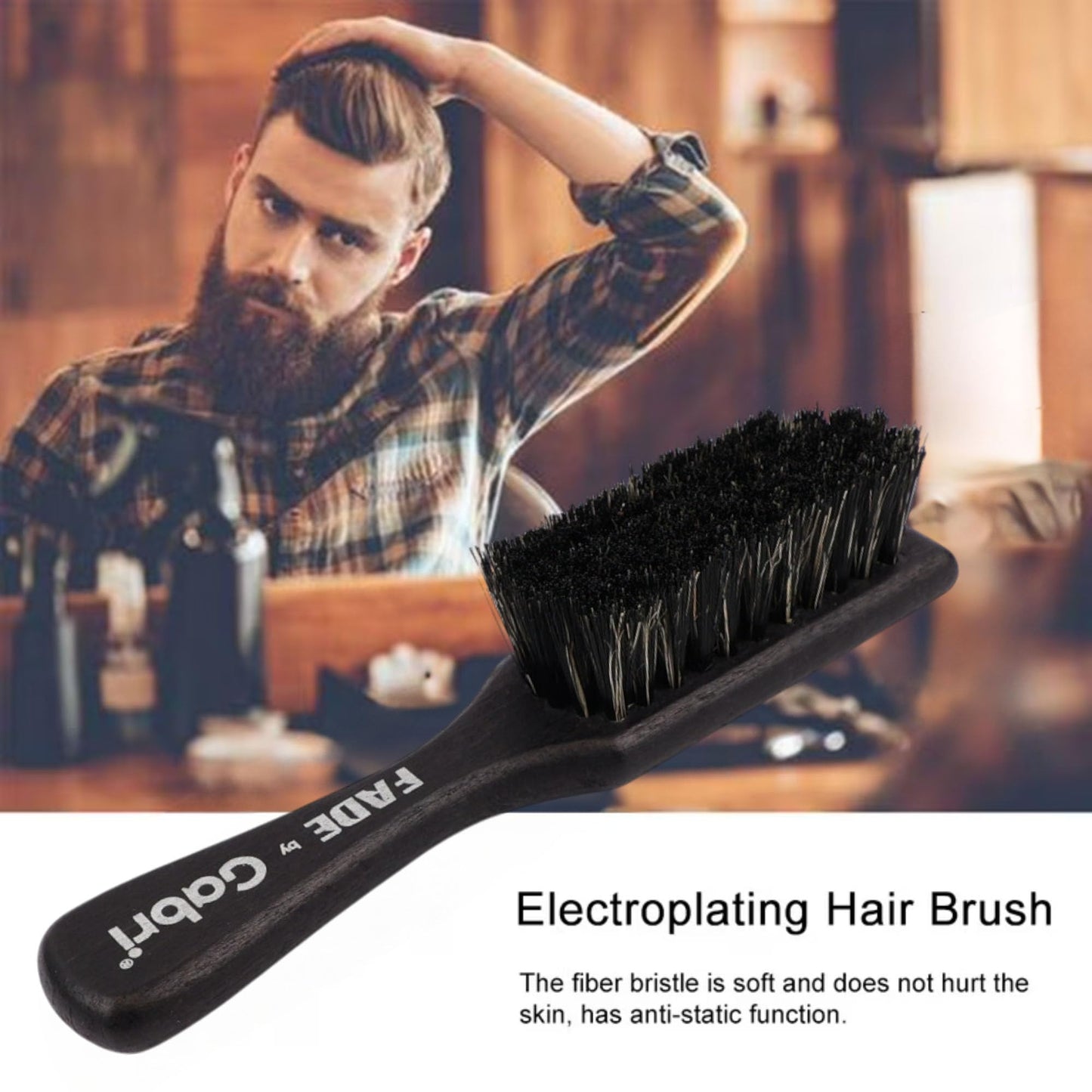 Gabri Men's Grooming Beard and Fade Brush