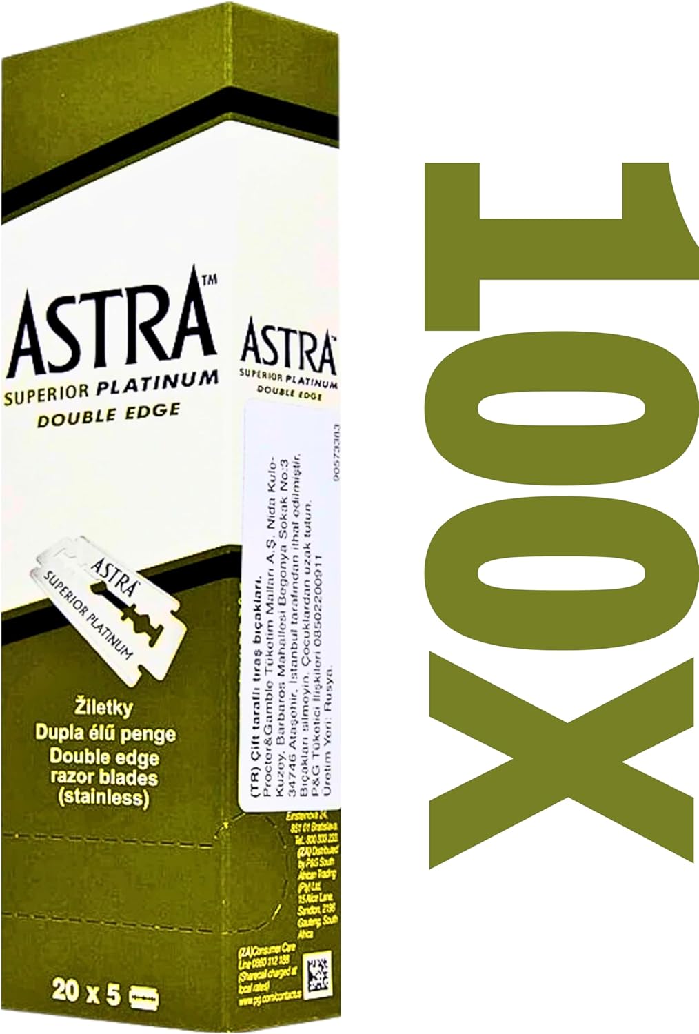 Astra Superior Platinum Double Edge Razor Blades 100pk
