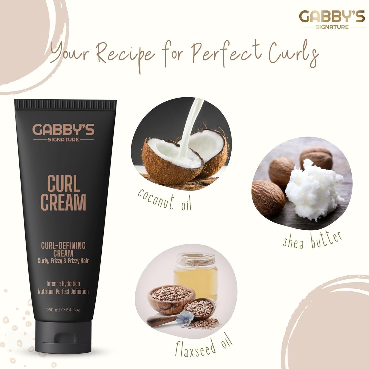 Gabby's Curl Cream 250ml Lightweight Curl Defining Leave-In - Gabri - Professional Barber Supplies UK | BarberWorld