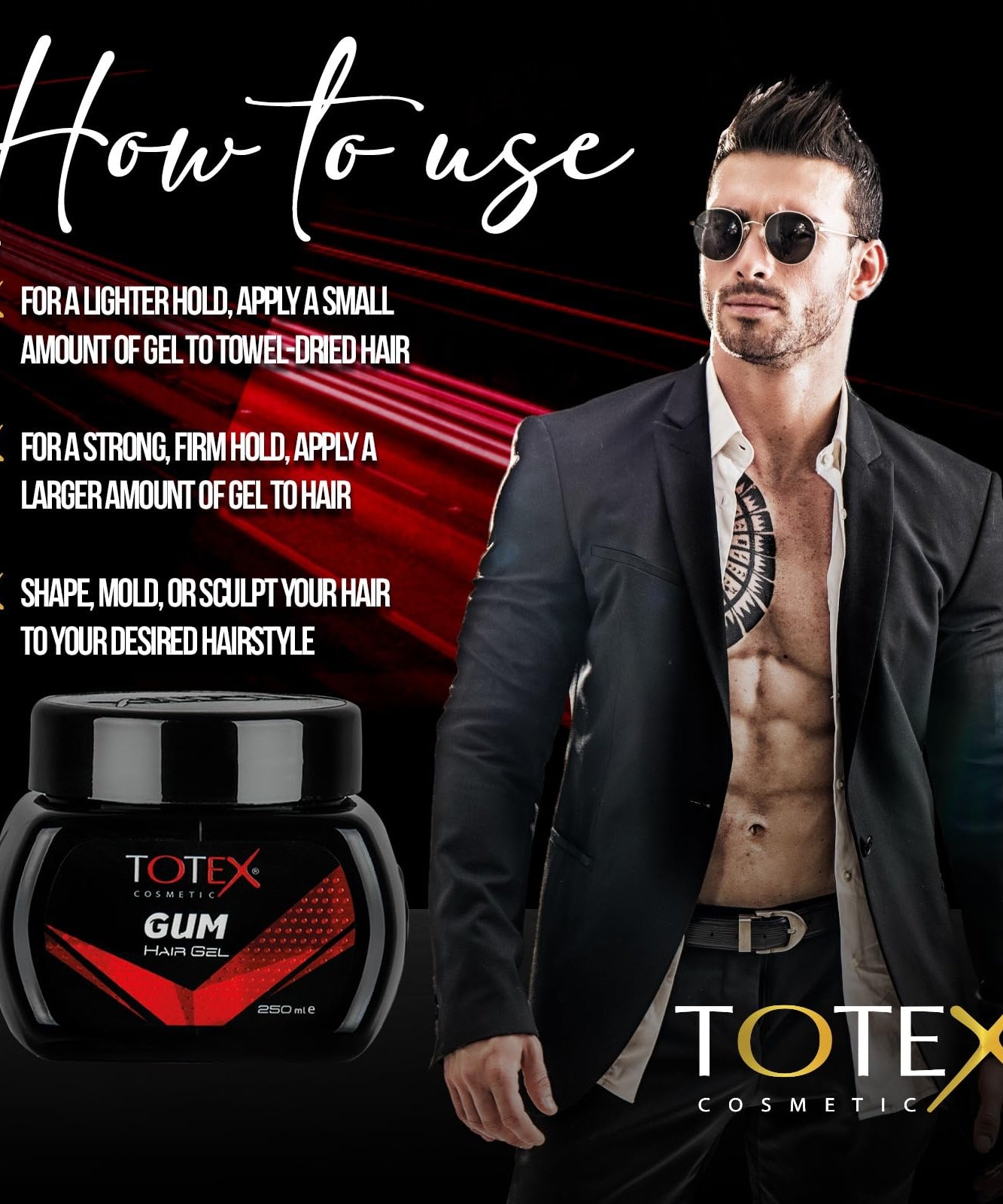 Totex Hair Styling Gum Gel 250-700 ML