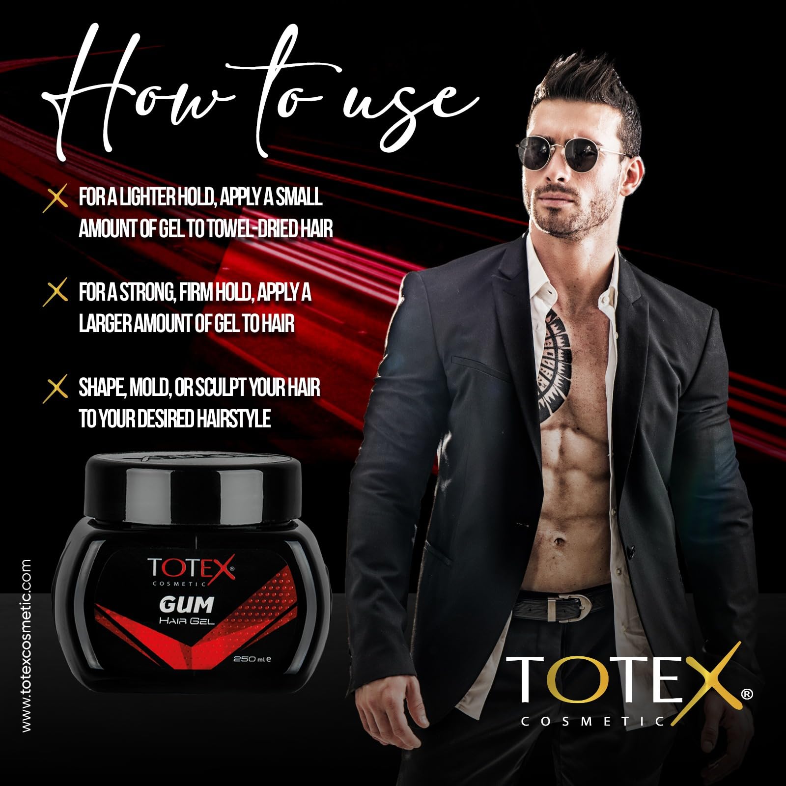 Totex Hair Styling Gum Gel 250-700 ML