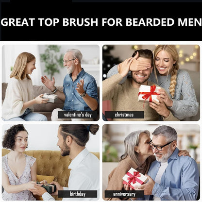 Natural Boar Bristle Beard Brush for Grooming and Fade Blending