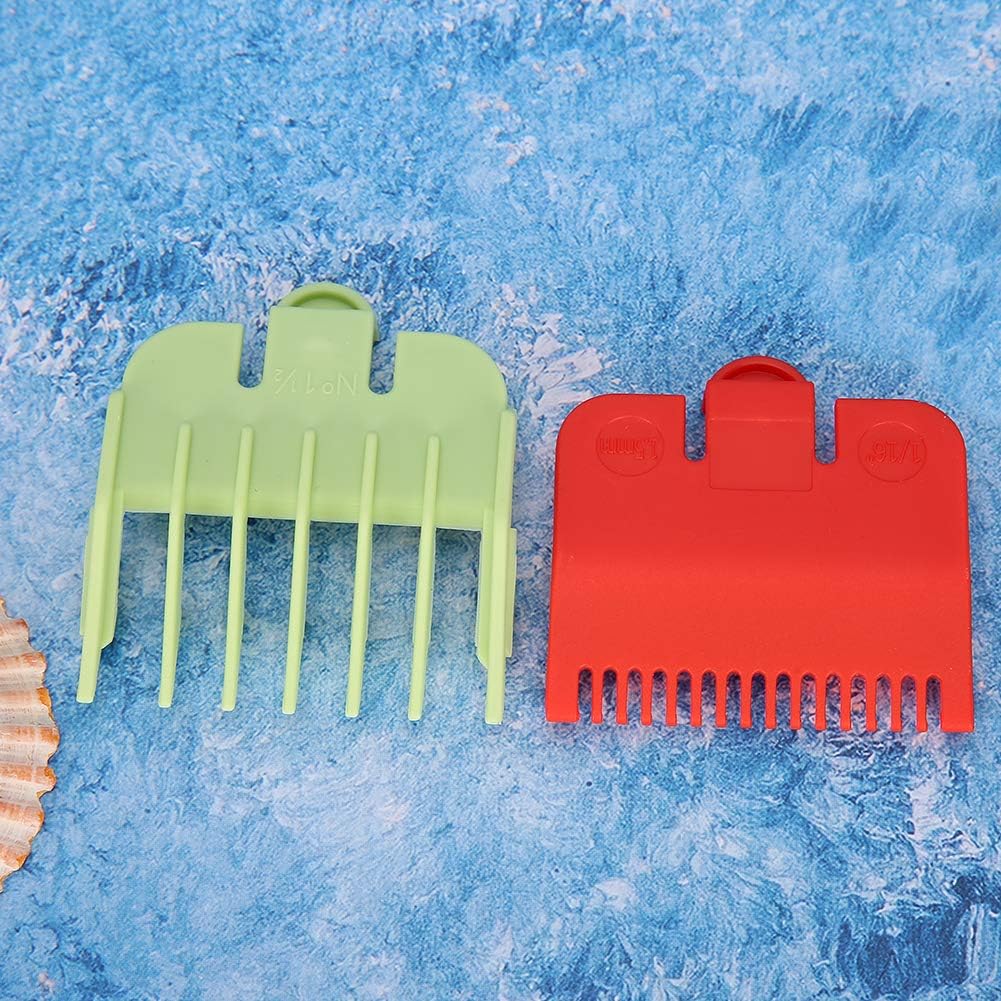 2PCS Guide Comb, Professional Hair Clipper Guide Comb, Hair Cutting Clipper Attachment Comb (Red + Green)