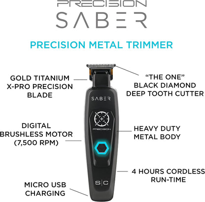 Stylecraft Saber and Precision Saber Professional Full Metal Body Digital Brushless Motor Cordless Hair Trimmers & Clippers
