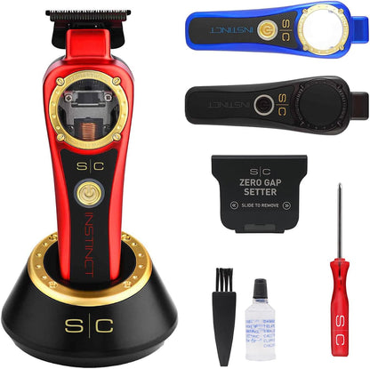 Professional Hair Trimmer for Men Stylecraft Instinct by Gamma più, Vector Motor Hair Trimmer with Intuitive Torque Control, 180 Minutes Cordless Running Time, Adjustable Blade 0 Gap, 3 Covers