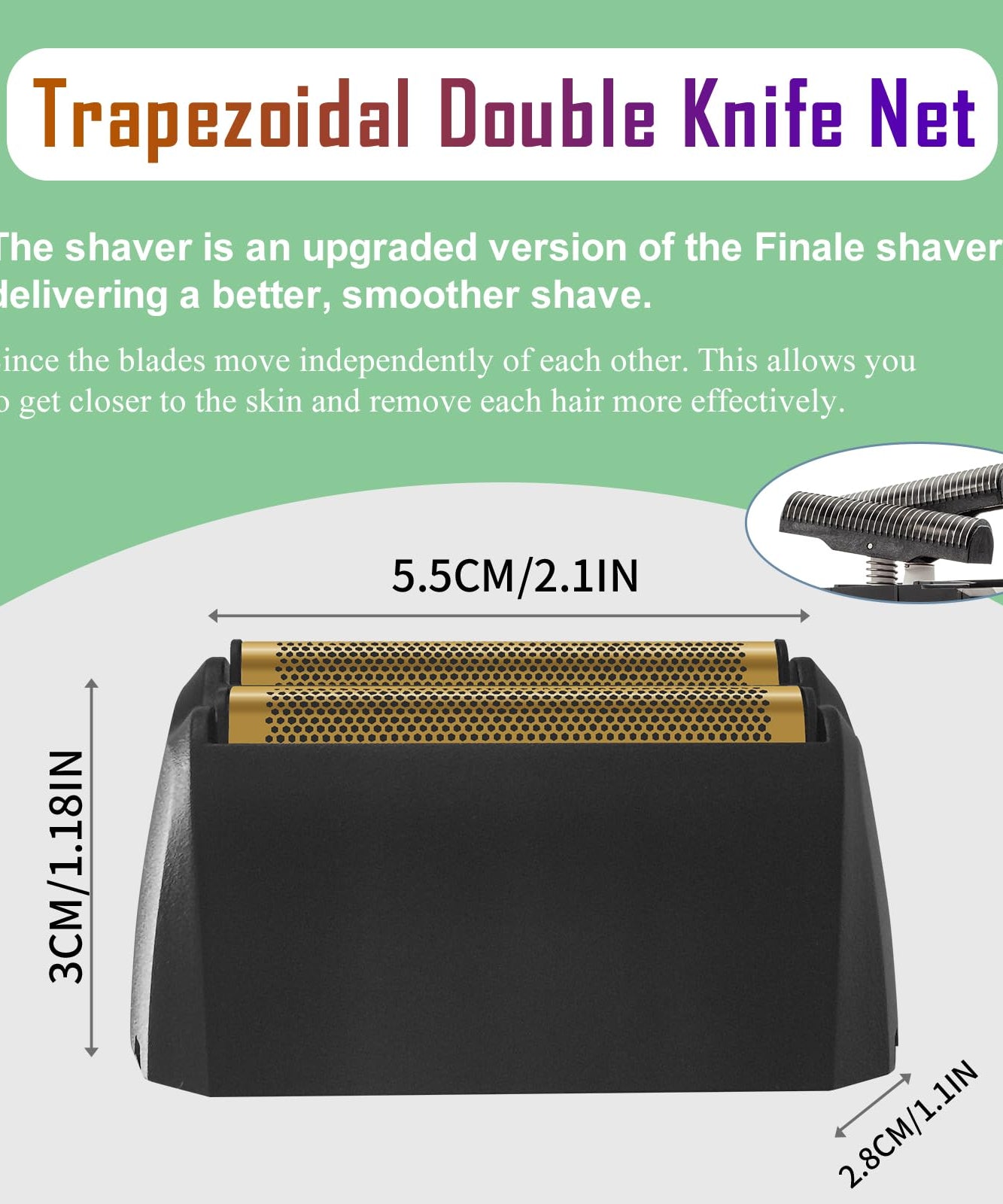 Shaver Replacement Super Close Gold Foil & Cutter Bar Assembly Compatible with Wahl 5 Star Series Vanish Shaver（8173-700） (1 Pack)