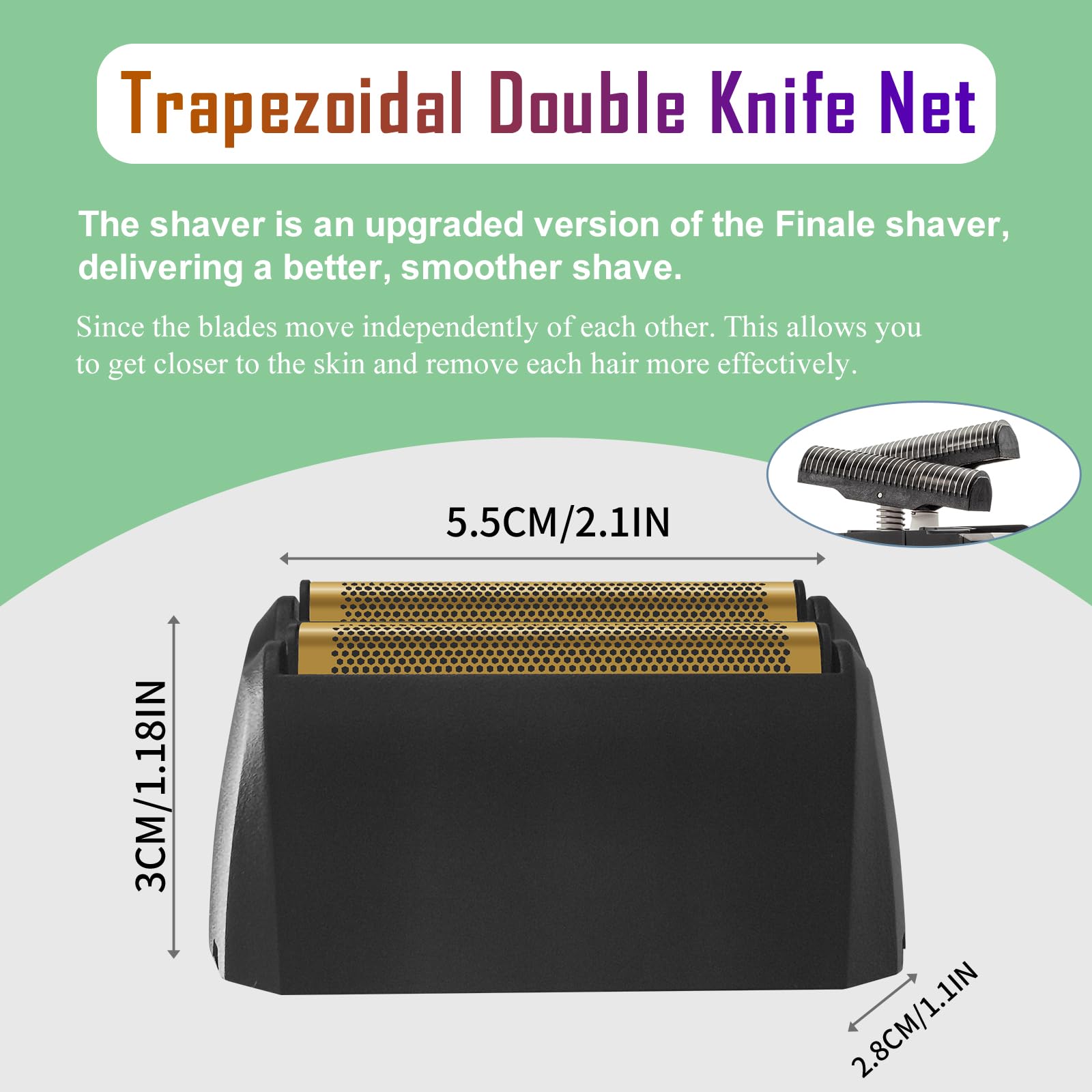 Shaver Replacement Super Close Gold Foil & Cutter Bar Assembly Compatible with Wahl 5 Star Series Vanish Shaver（8173-700） (1 Pack)