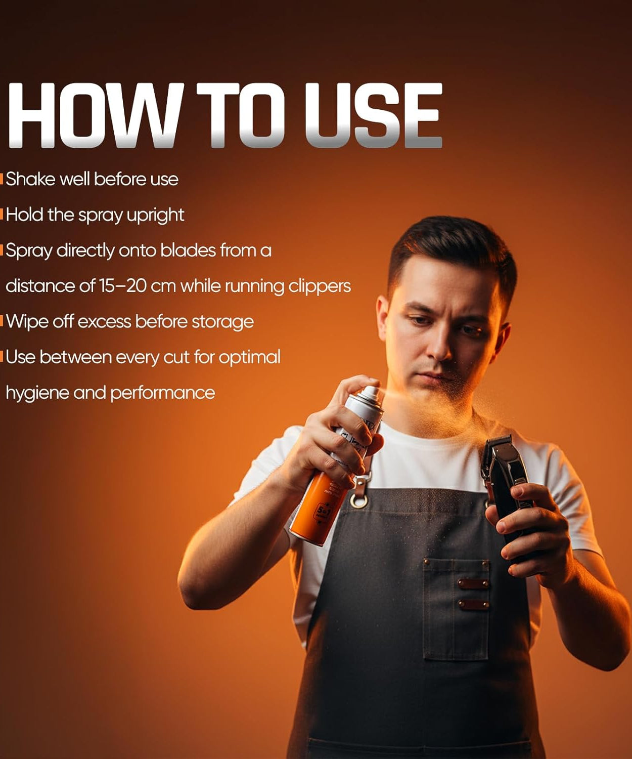 Totex Clipper Spray 400ml – 5-in-1 Lubricates, Cleans, Disinfects, Cools & Anti-Rust | Disinfectant Spray for Hair Clippers, Trimmers, Electric Shavers, Barber Use