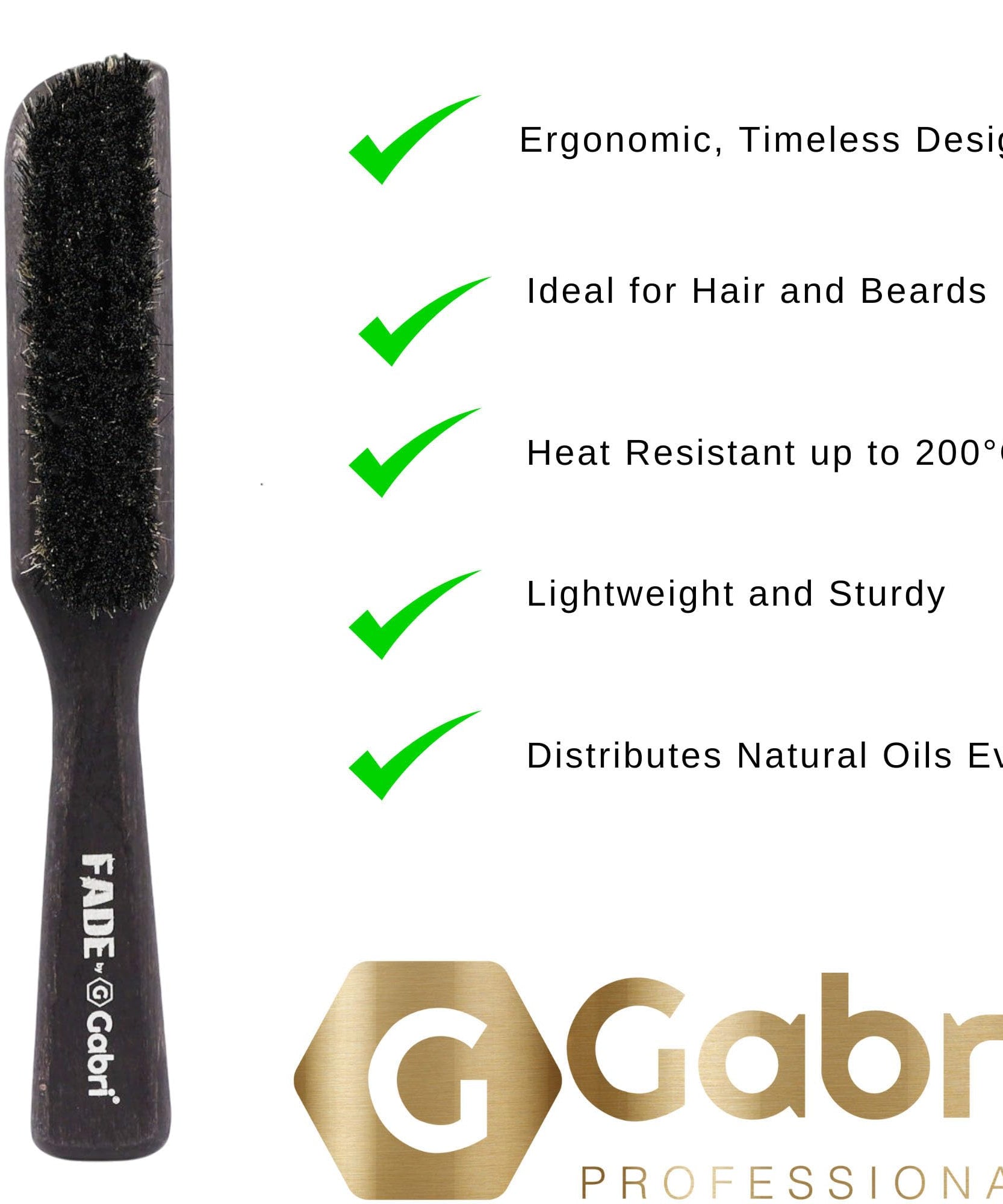 Gabri Men's Grooming Barber Beard and Fade Brush