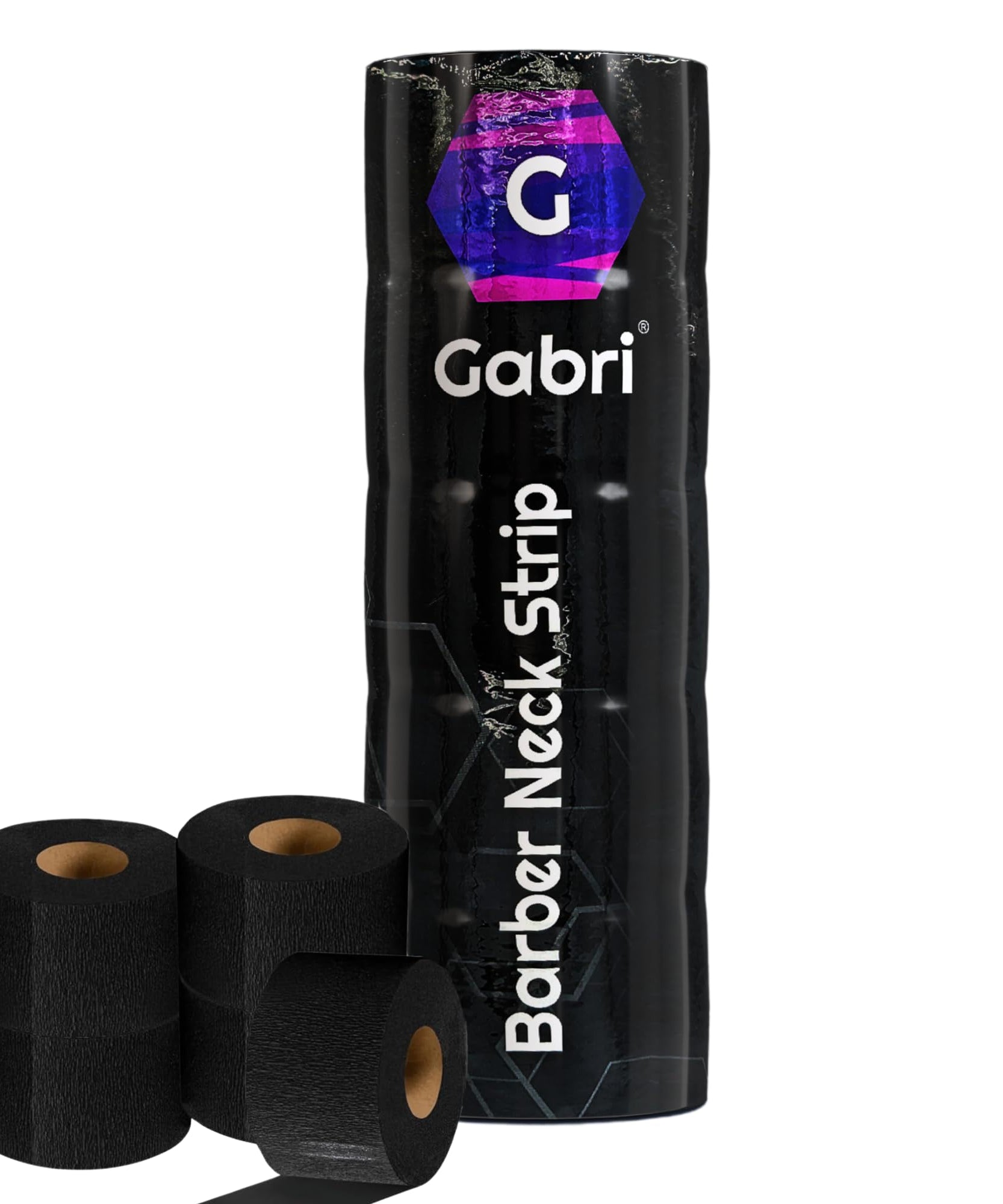 Gabri Professional Barber Neck Strips,5 x 100 Rolls Pack White & Black