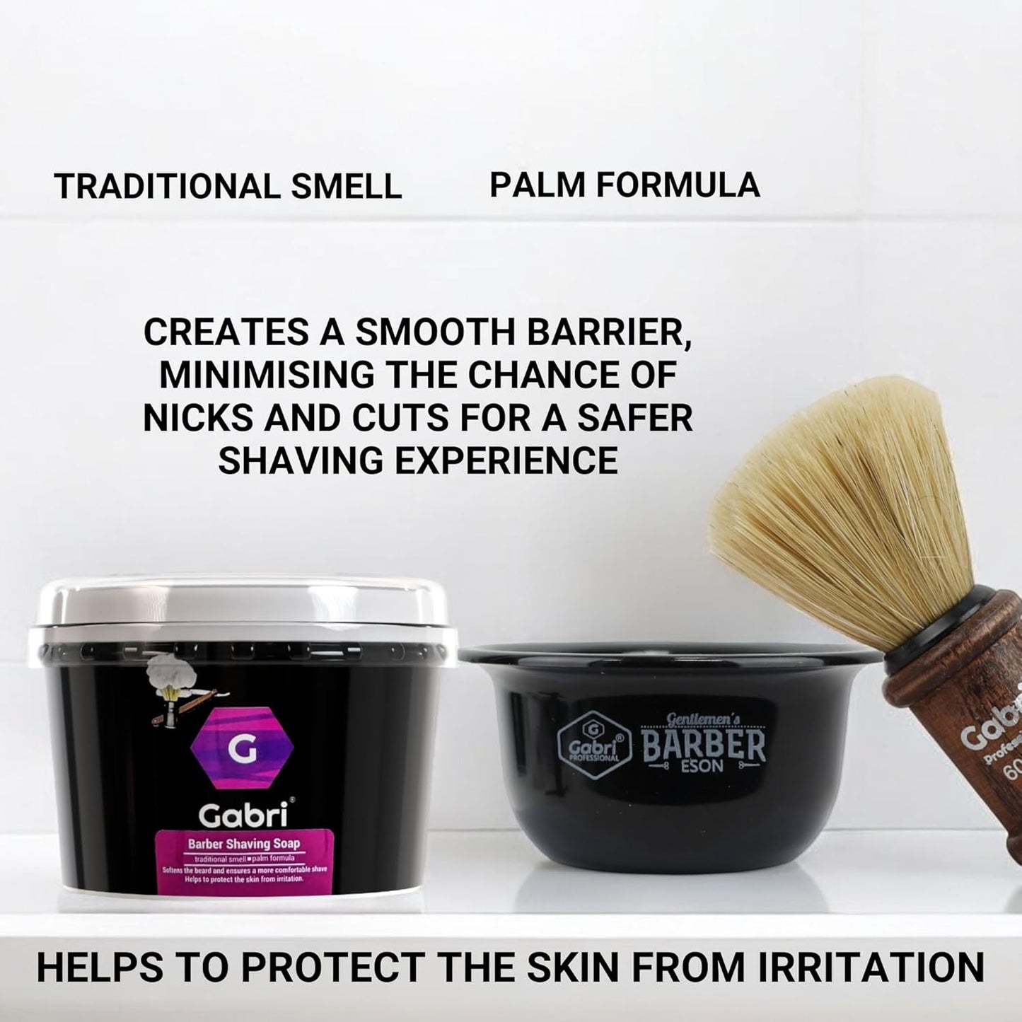 Gabri Professional Shaving Soap 140 g for Sensitive Skin - Traditional Shaving Soap for Men's Grooming