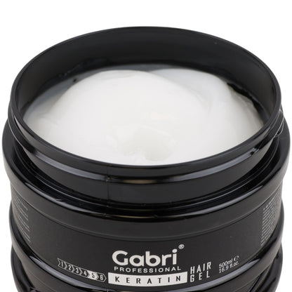 Gabri Hair Styling Gel, Firm Hold Styling Hair Gels, High Gloss, Anti-Frizz Effect, Edge Control, For All Hair Types (250 g (1 Pack), Keratin)