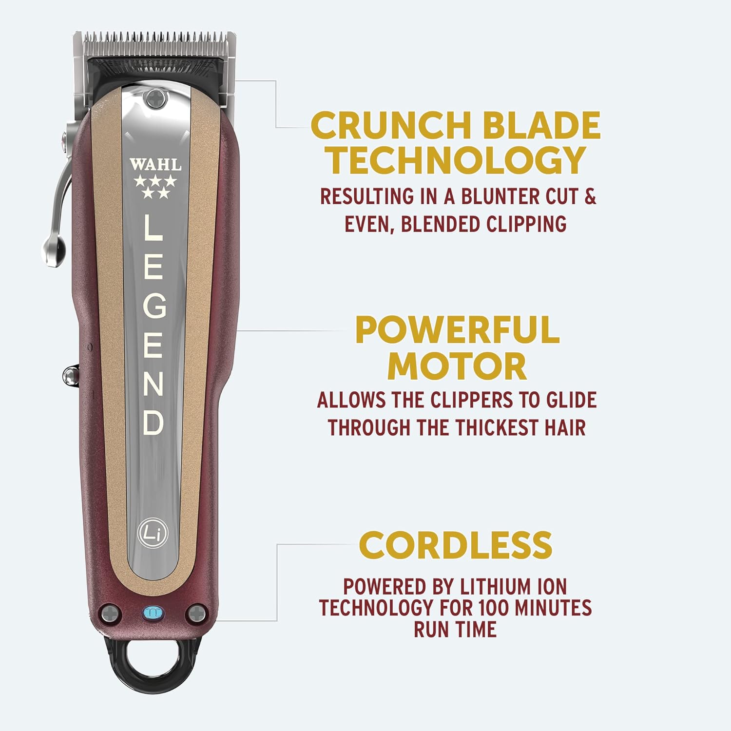 Wahl 5 Star Cordless Legend Clippers with Crunch & Wedge Blades - Wahl - Professional Barber Supplies UK | BarberWorld