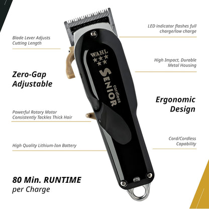 Wahl 5 Star Cordless Senior Clipper - Wahl - Professional Barber Supplies UK | BarberWorld