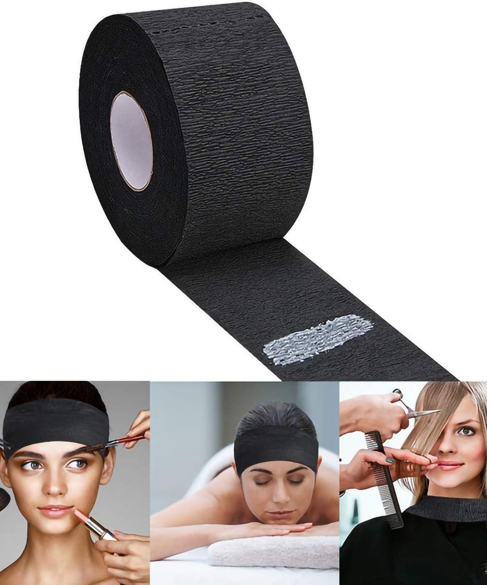 Gabri Professional Barber Neck Strips,5 x 100 Rolls Pack White & Black