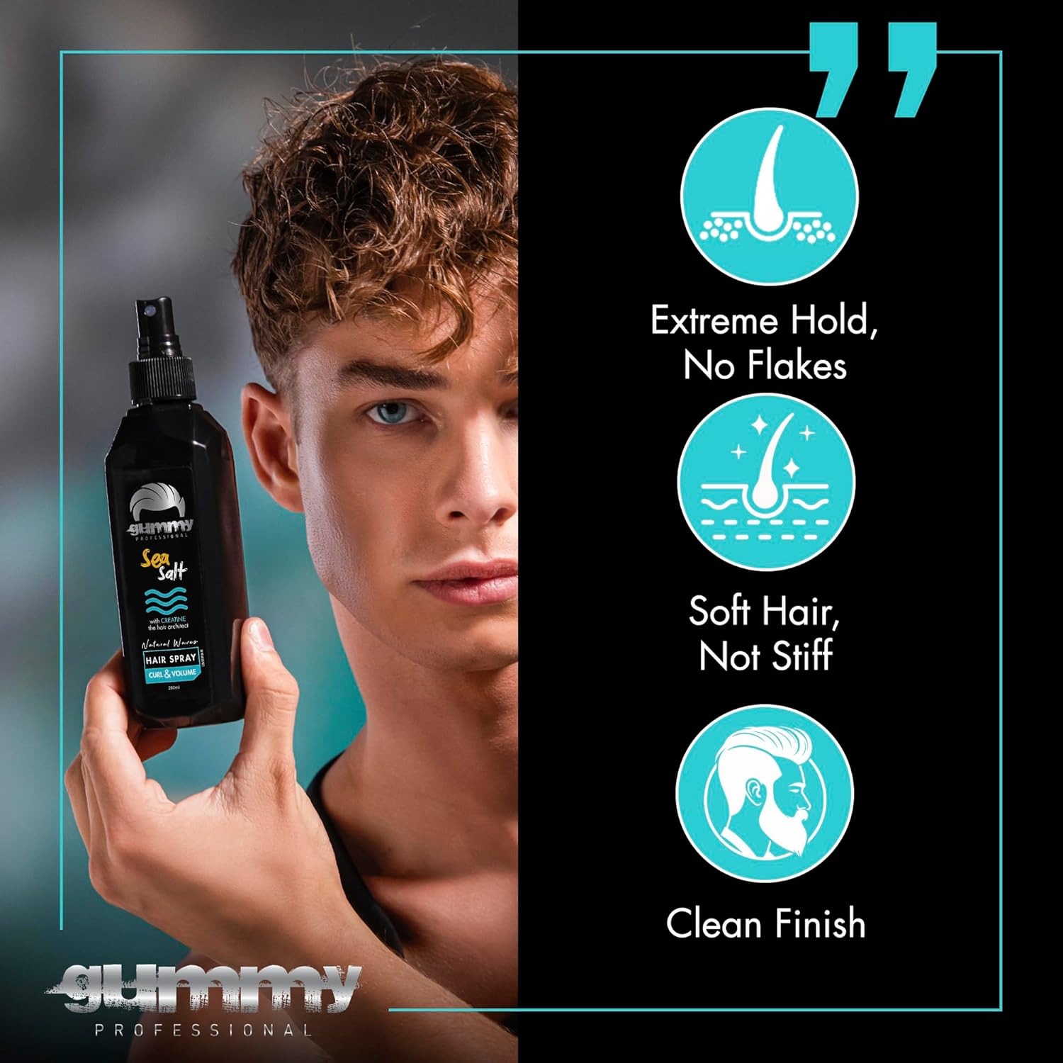 Gummy Professional Curl & Sea Salt Hair Spray – Texturizing Spray for Natural - Professional Barber Supplies UK | BarberWorld
