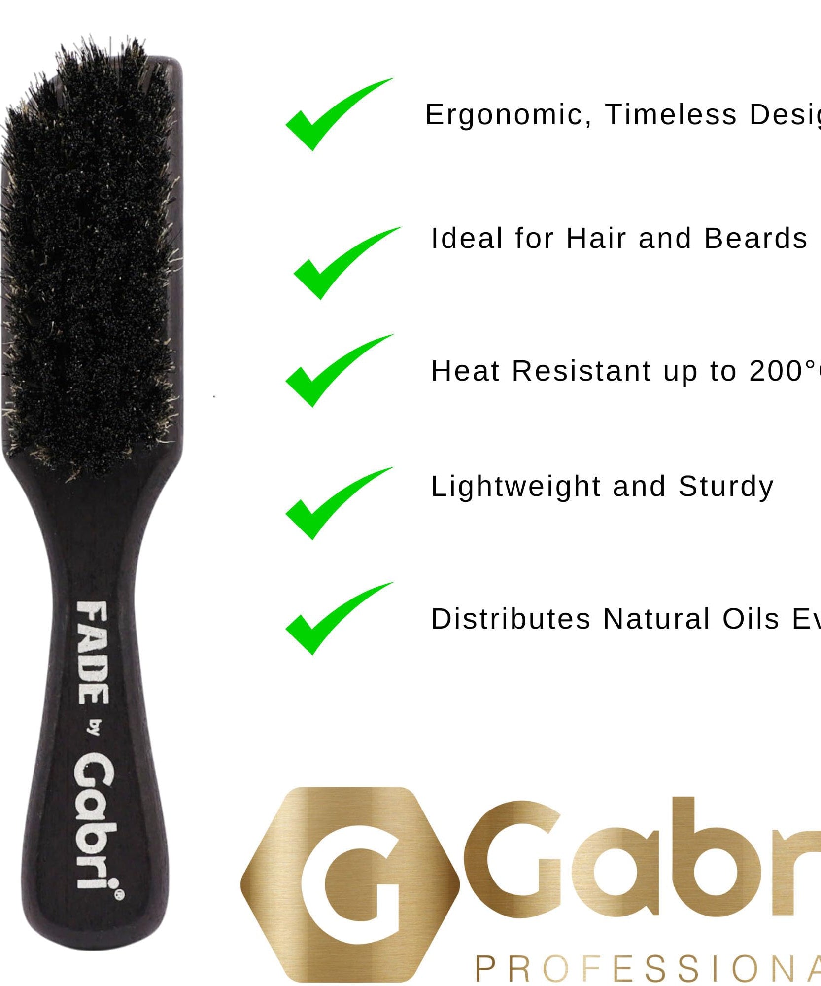 Gabri Men's Grooming Barber Beard and Fade Brush