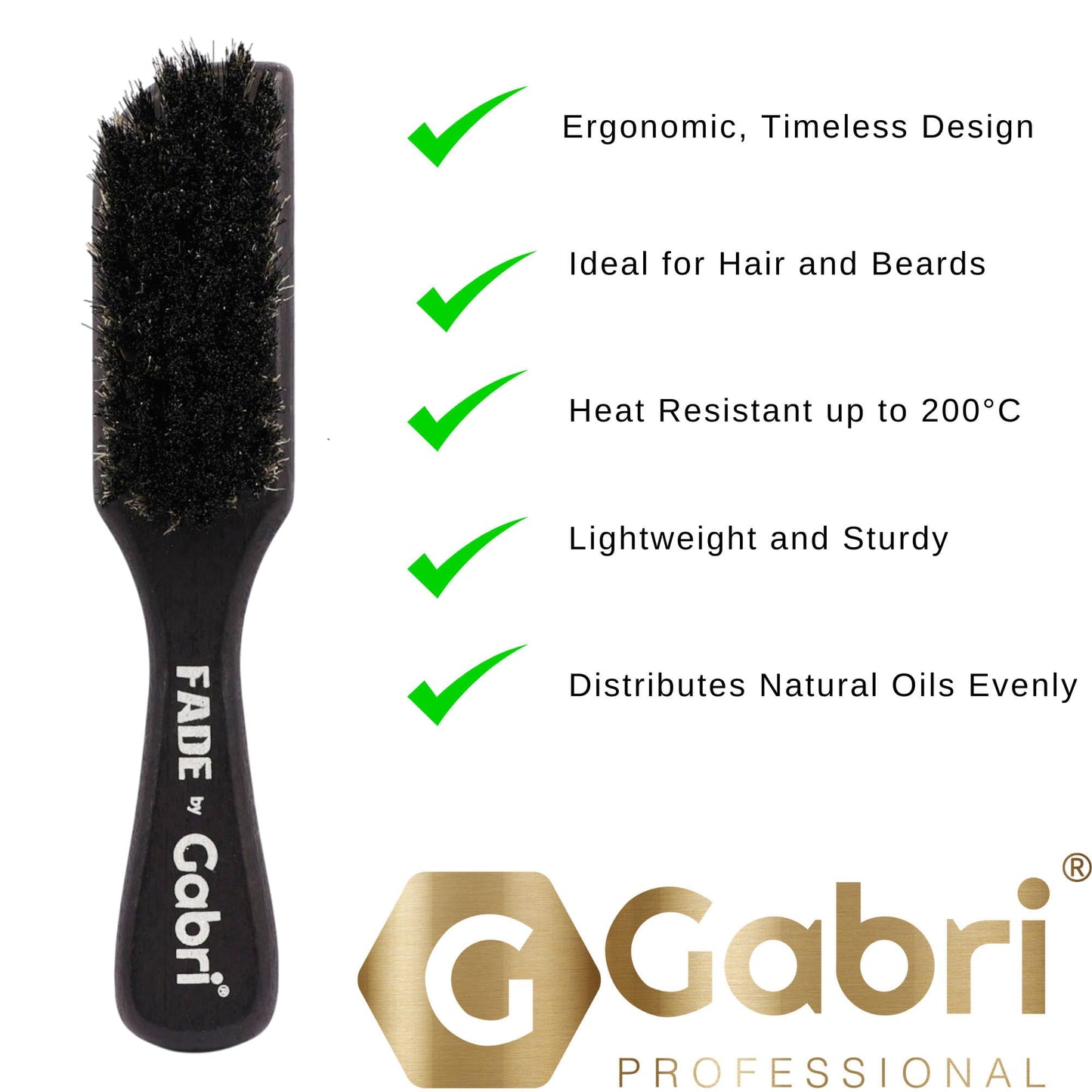 Gabri Men's Grooming Beard and Fade Brush