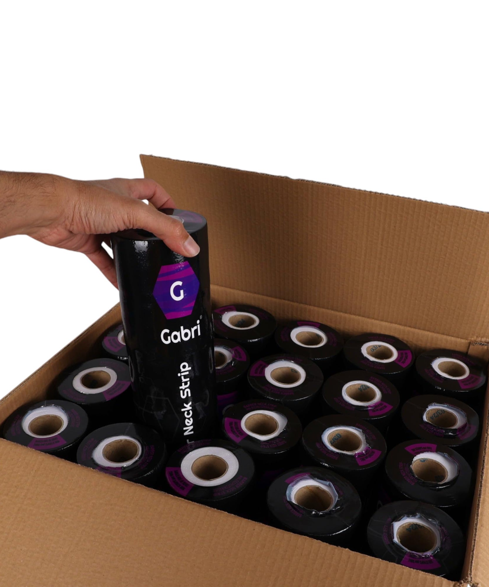 Gabri Professional Barber Neck Strips,5 x 100 Rolls Pack White & Black