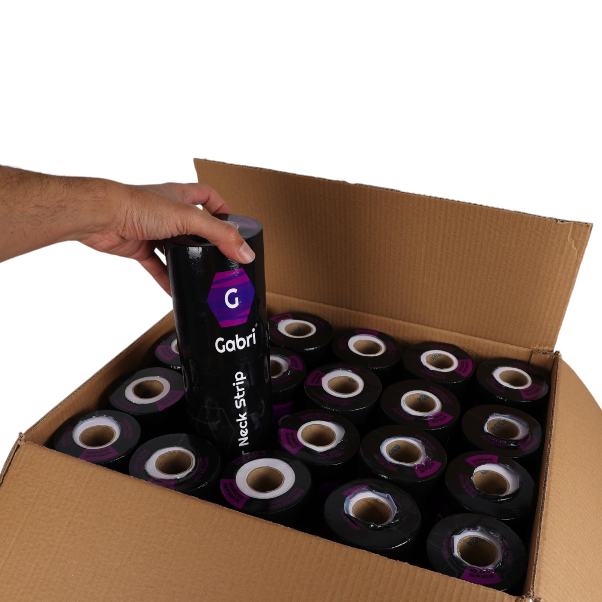 Gabri Professional Barber Neck Strips,5 x 100 Rolls Pack White & Black